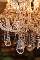 Eighteen-Light Italian Antique Crystal  Beaded Chandelier