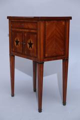 Small Antique English Walnut Commode with Inlay