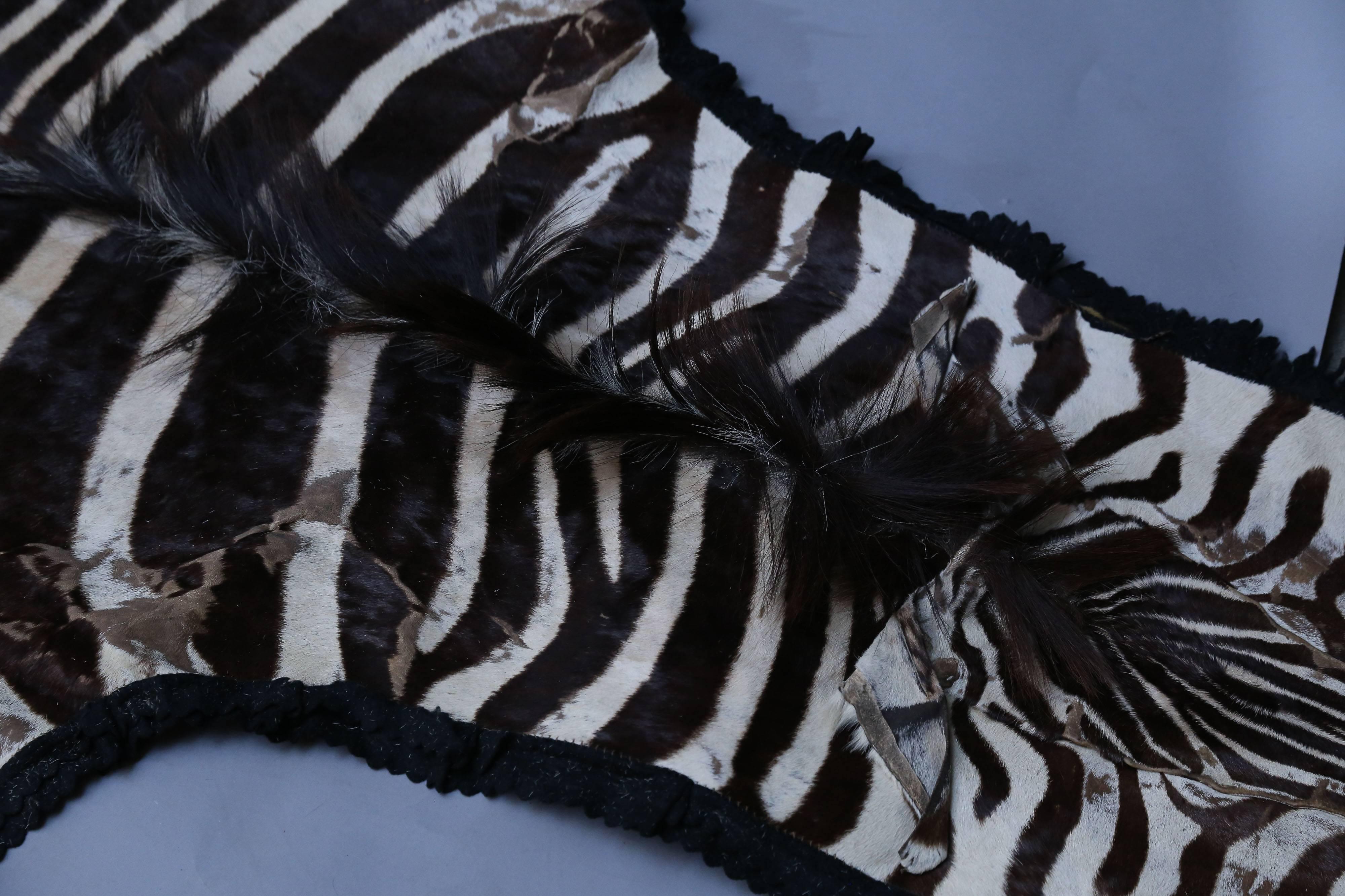 South African Vintage Zebra Hide Rug