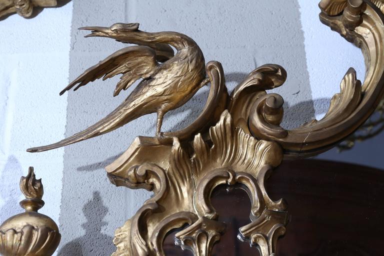 Large Antique Georgian Mirror with carved animals For Sale at 1stdibs