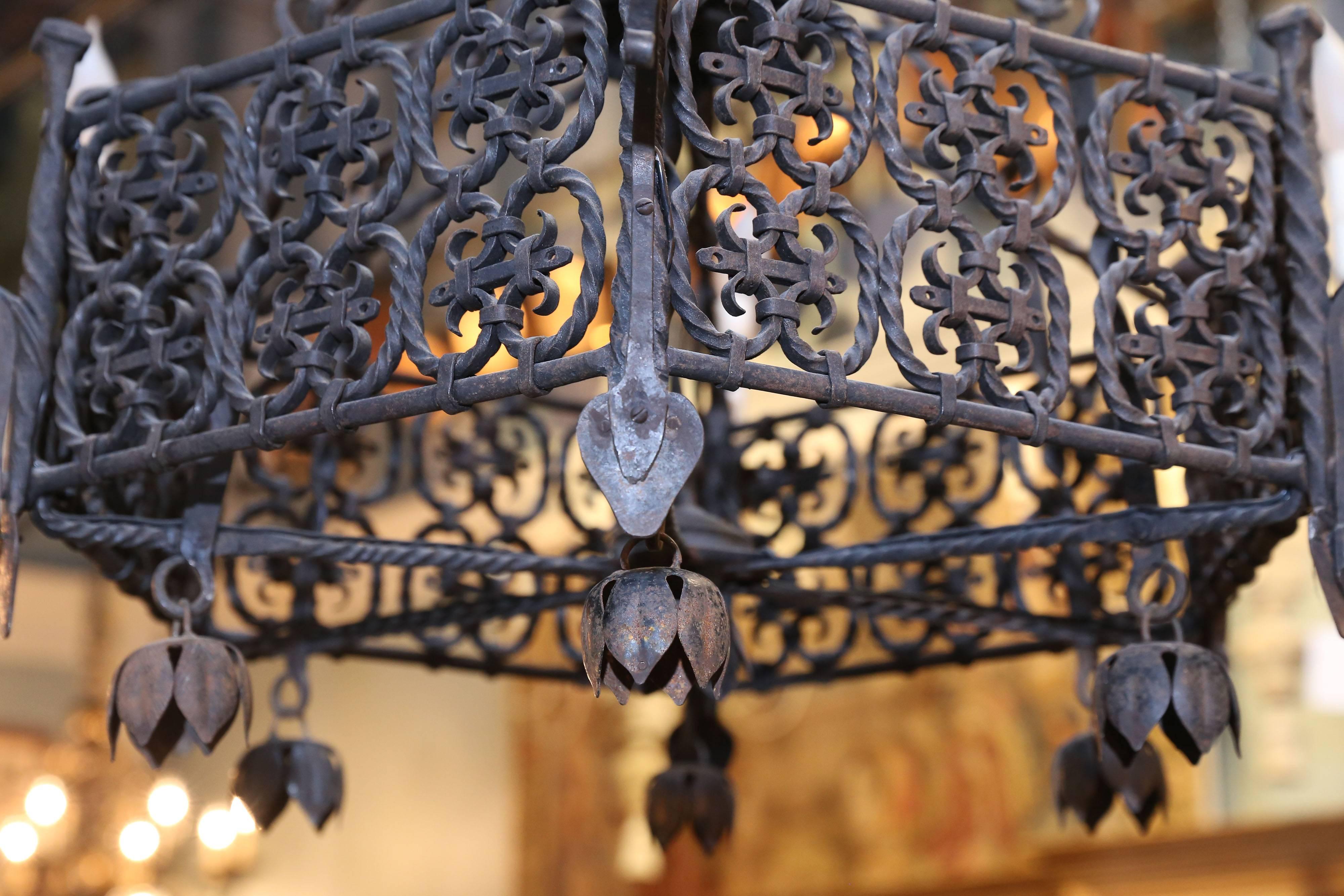 spanish iron chandelier