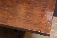 Dark Walnut  92" Refectory Table with Metal Legs + two 18" leaves