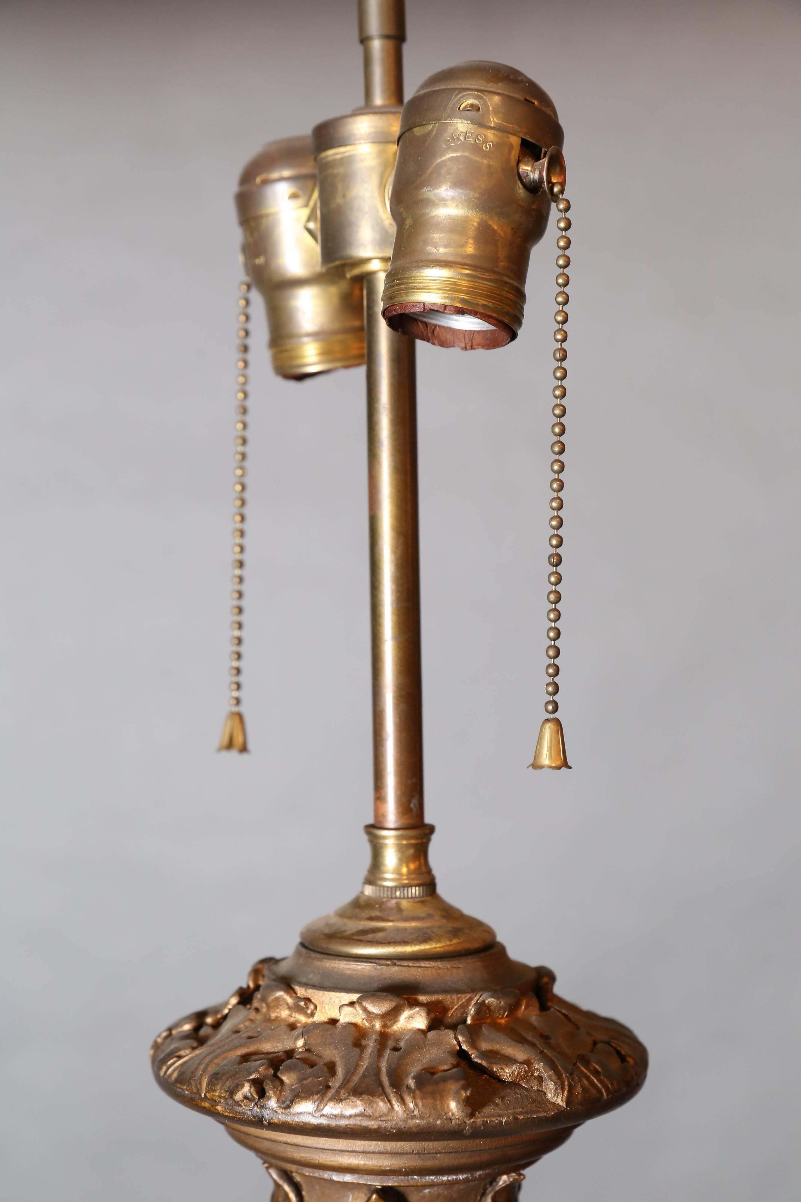 Wood Carved and Gilt Neoclassical Floor Lamp For Sale 4