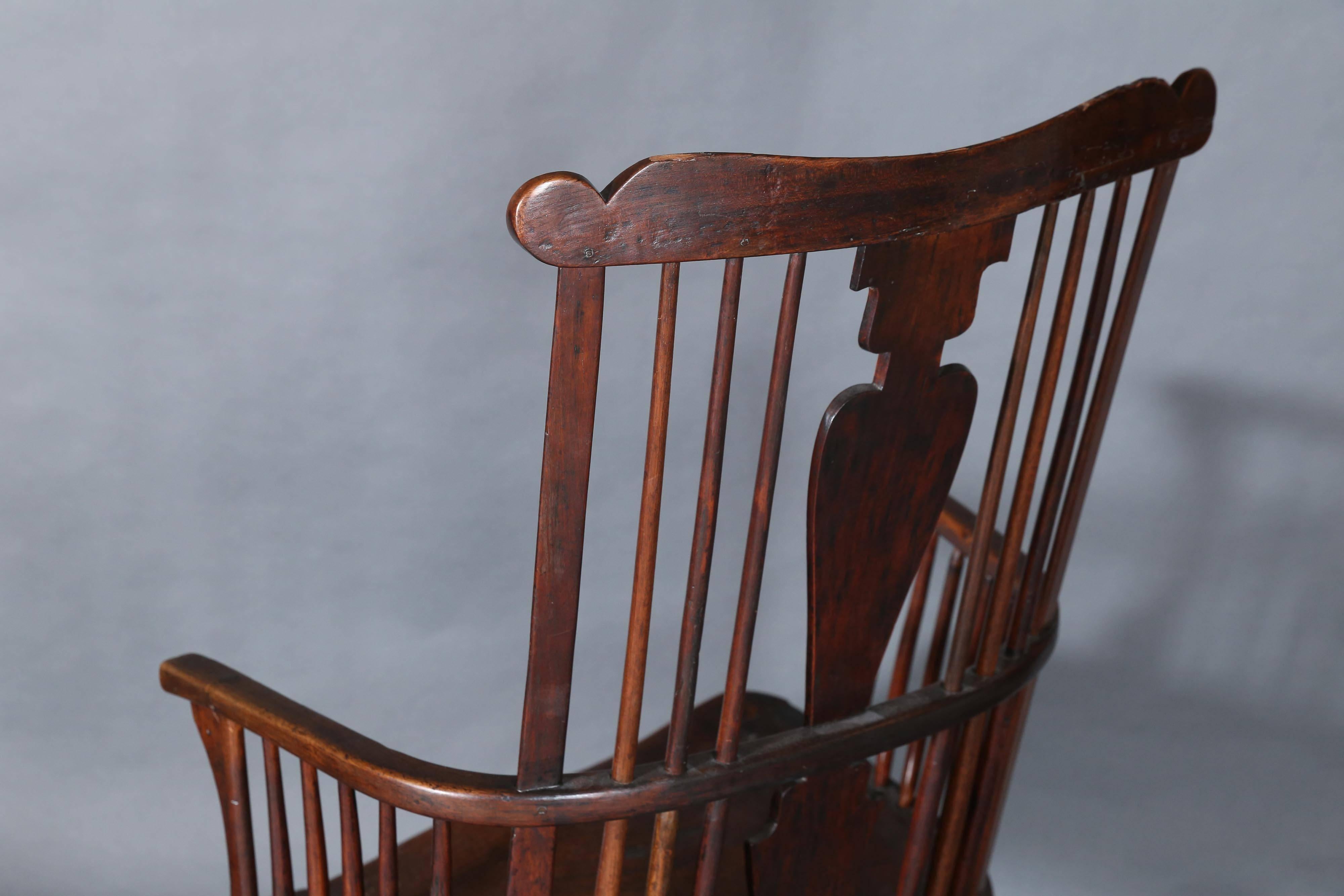 18th Century Primitive Welsh Oak Windsor Chair 1
