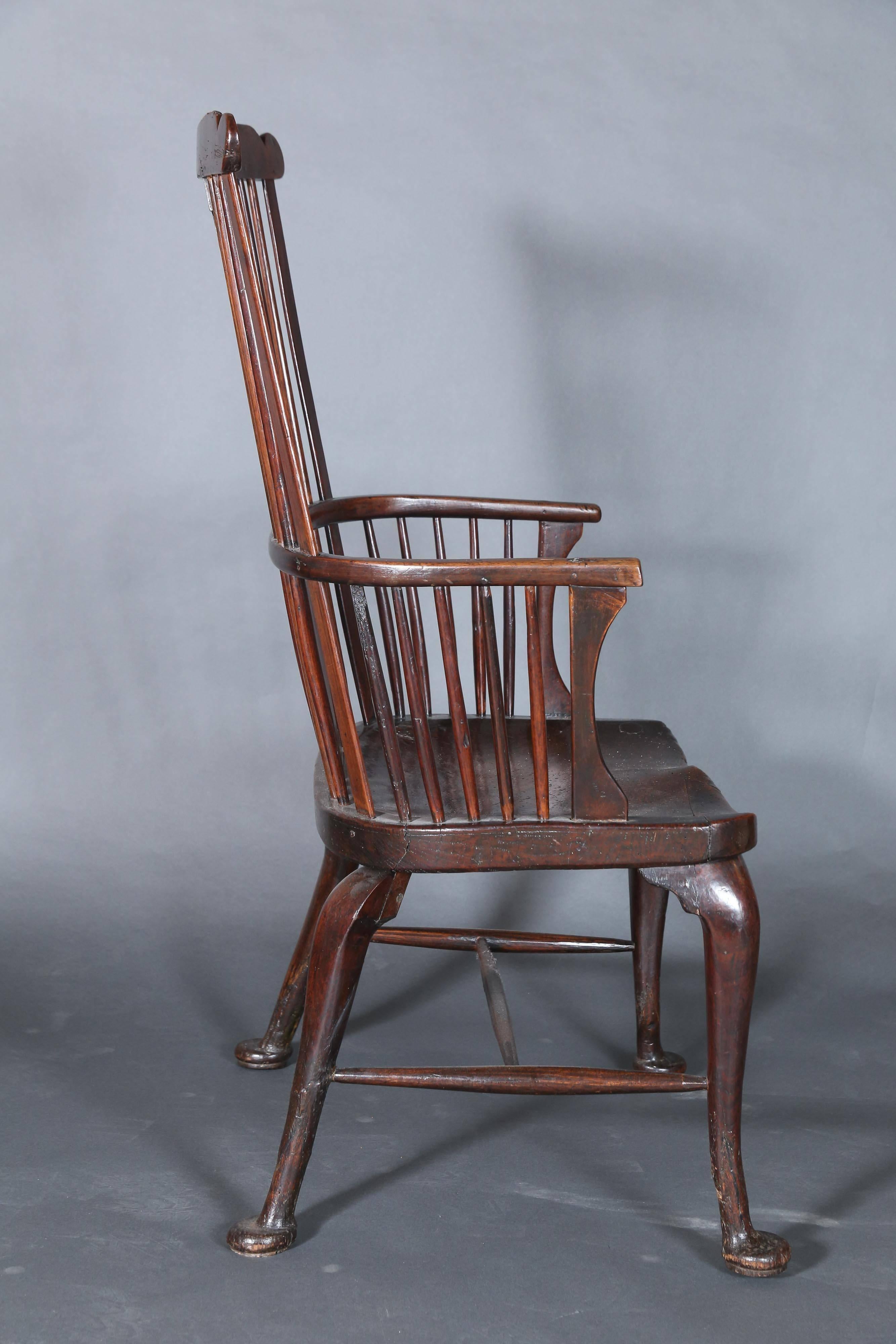 Carved 18th Century Primitive Welsh Oak Windsor Chair