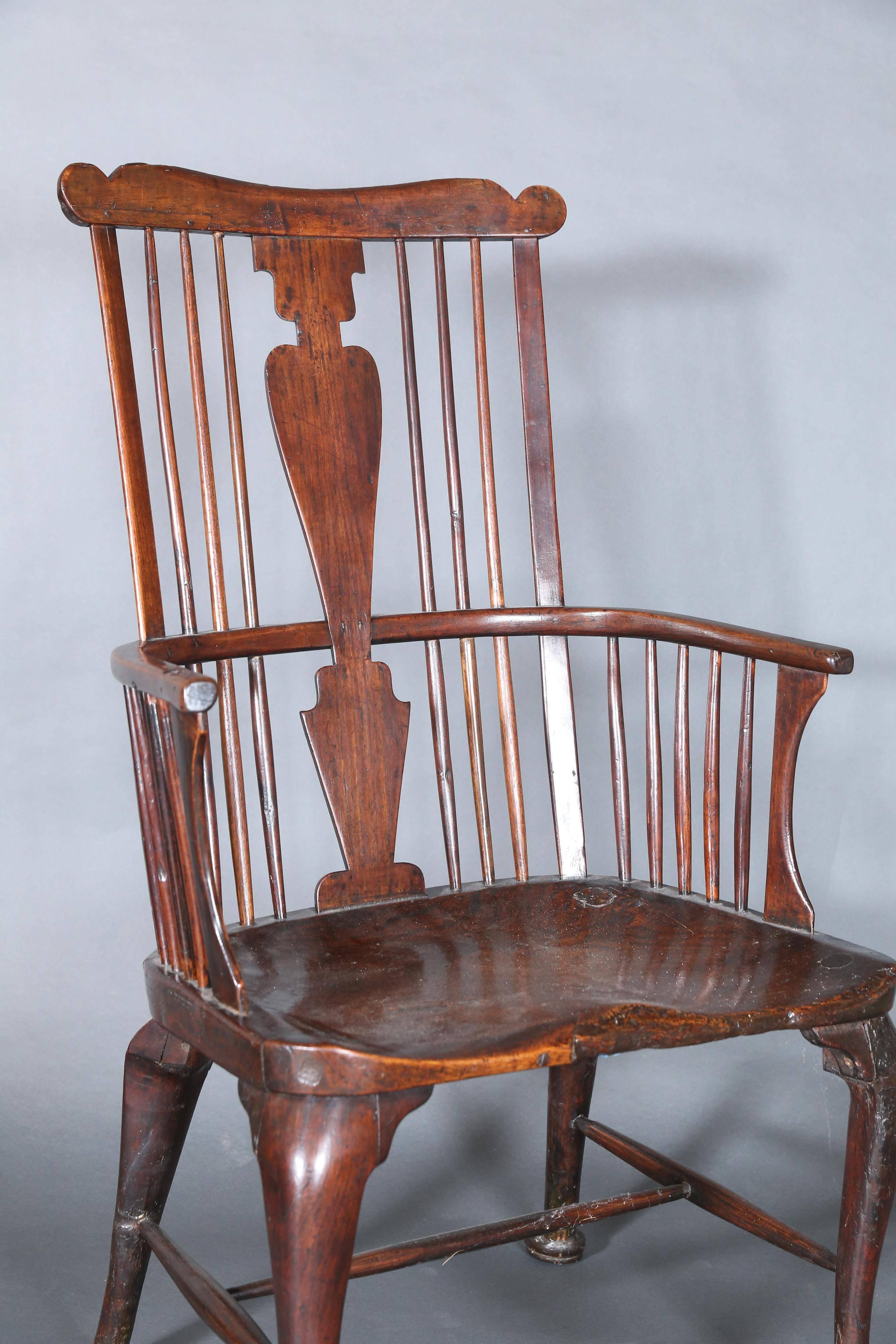 William and Mary 18th Century Primitive Welsh Oak Windsor Chair