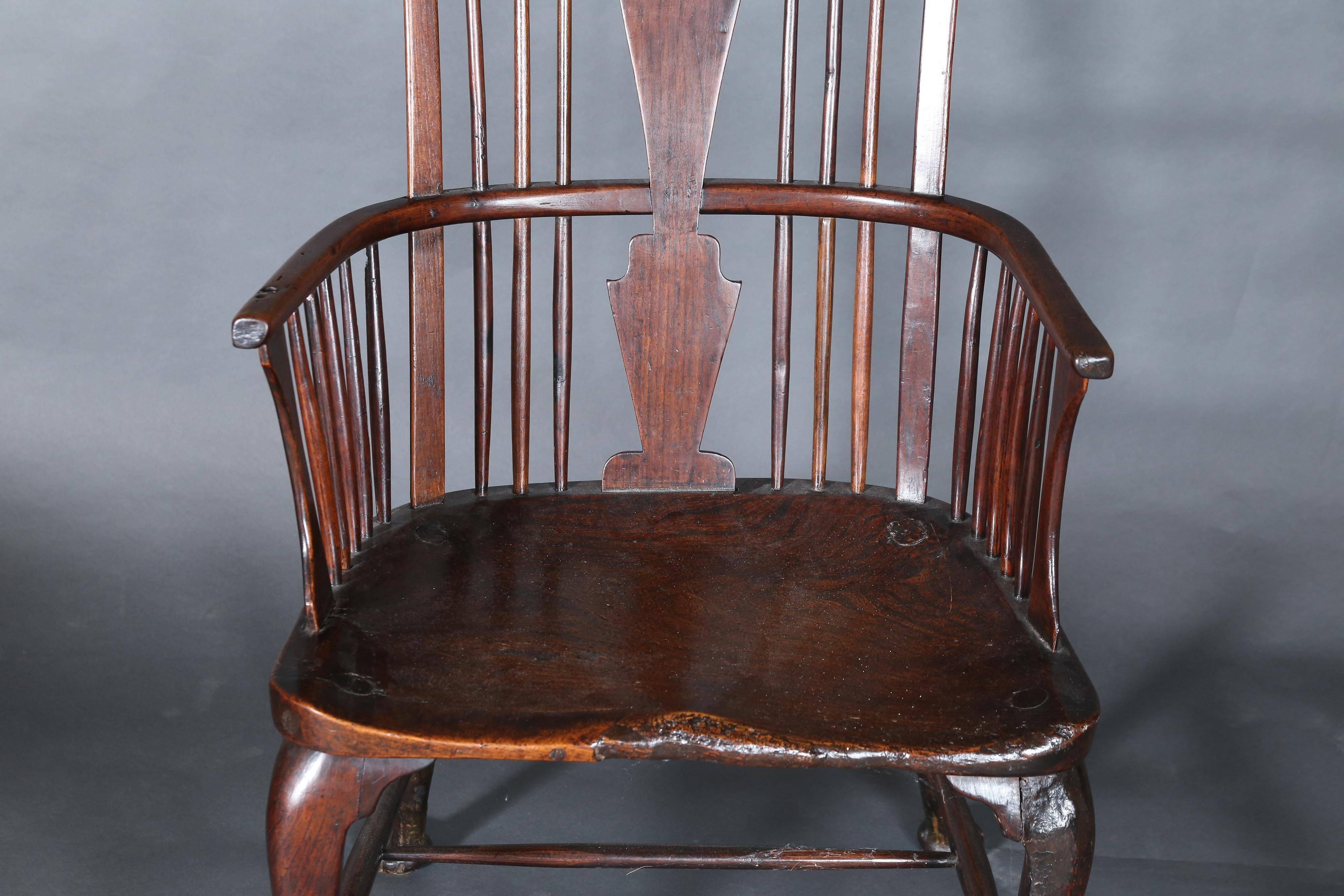 English 18th Century Primitive Welsh Oak Windsor Chair
