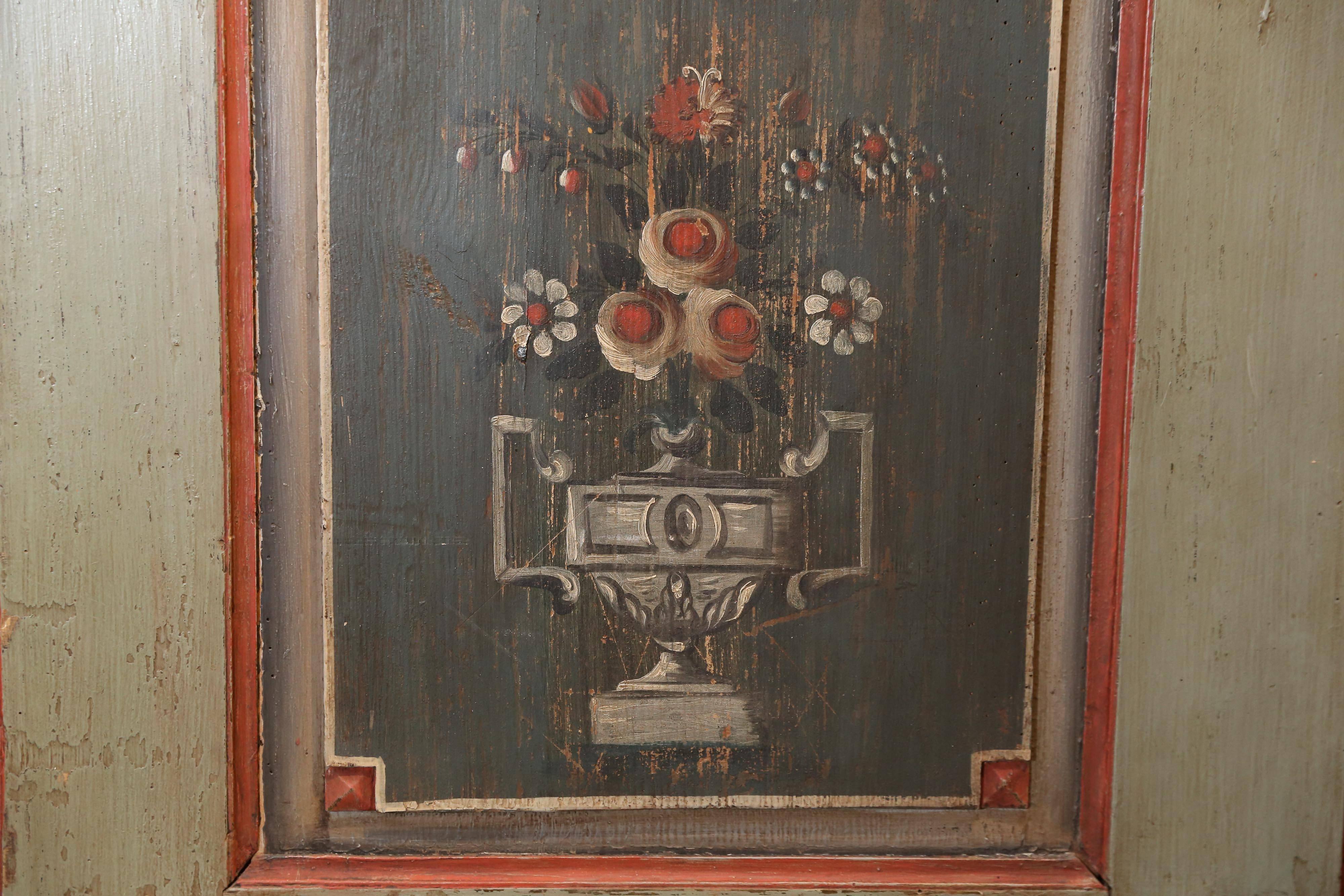 Painted, 1812 Austrian Wedding Cabinet In Fair Condition For Sale In Houston, TX