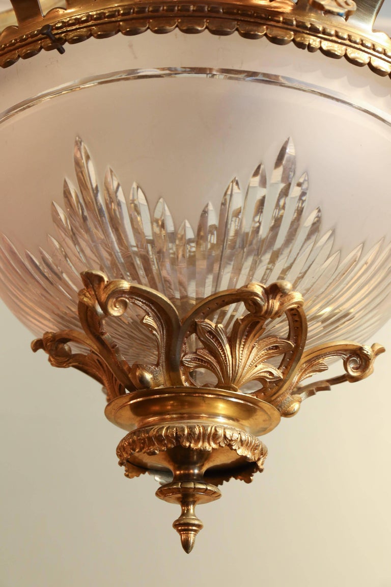 Frosted Glass Empire Chandelier Ideas Multilevel 19th Century Empire Chandelier Is Bronze Doré With Etched And Frosted Glass Elaborate Details