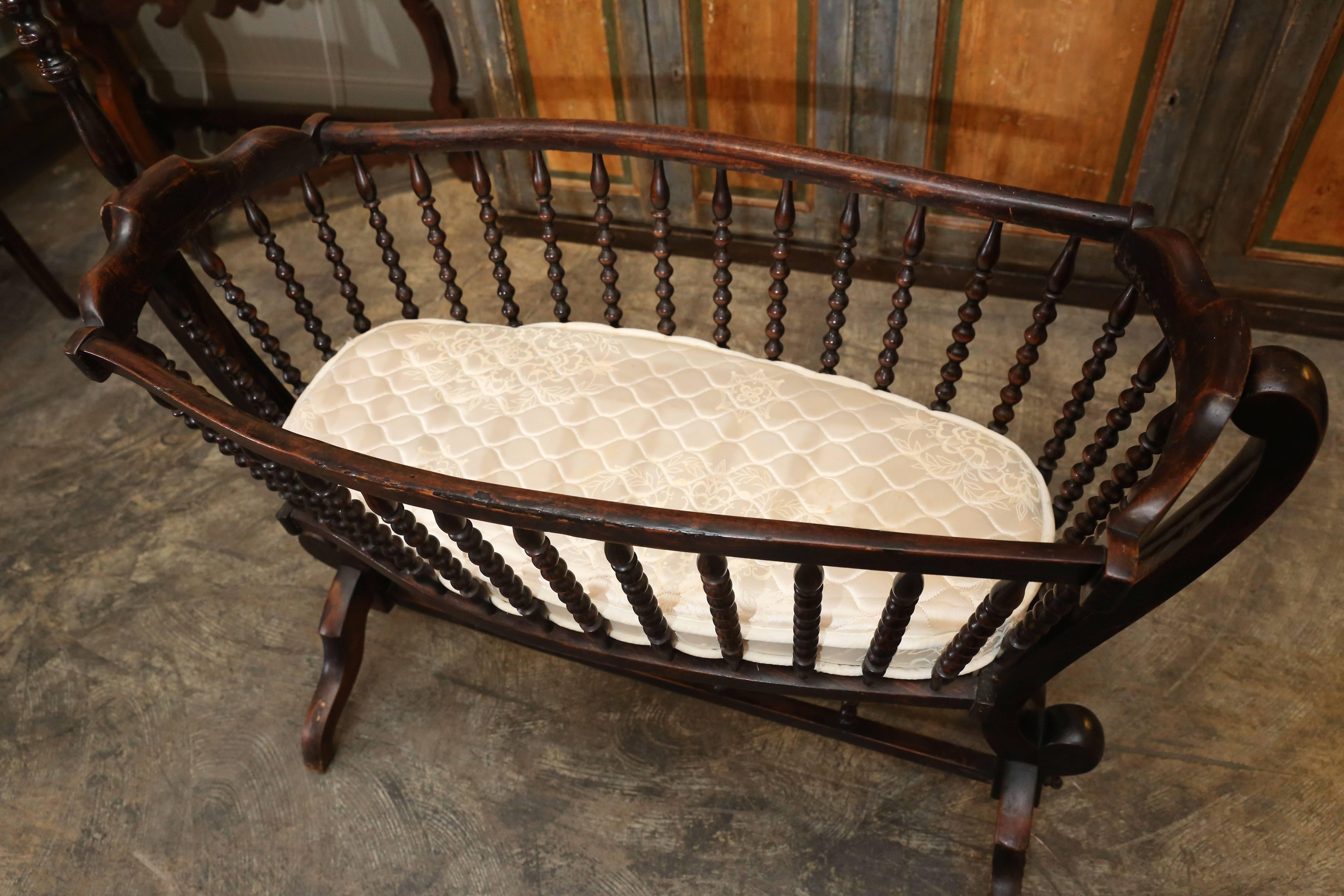 French Provincial Antique French Baby Crib
