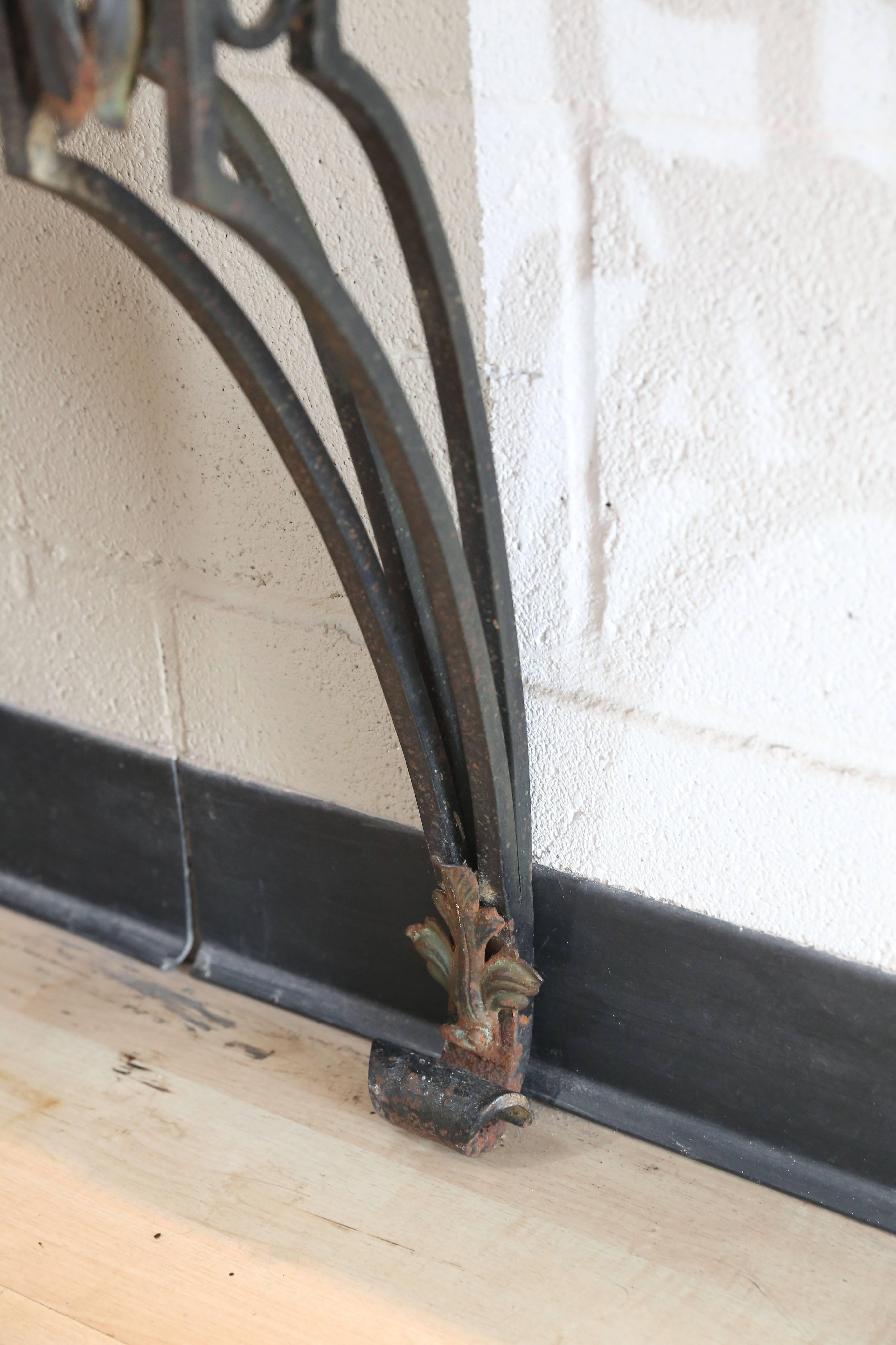 French Vintage Marble-Top Wrought Iron Console