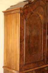 18th Century Dutch Burl Walnut Linen Press