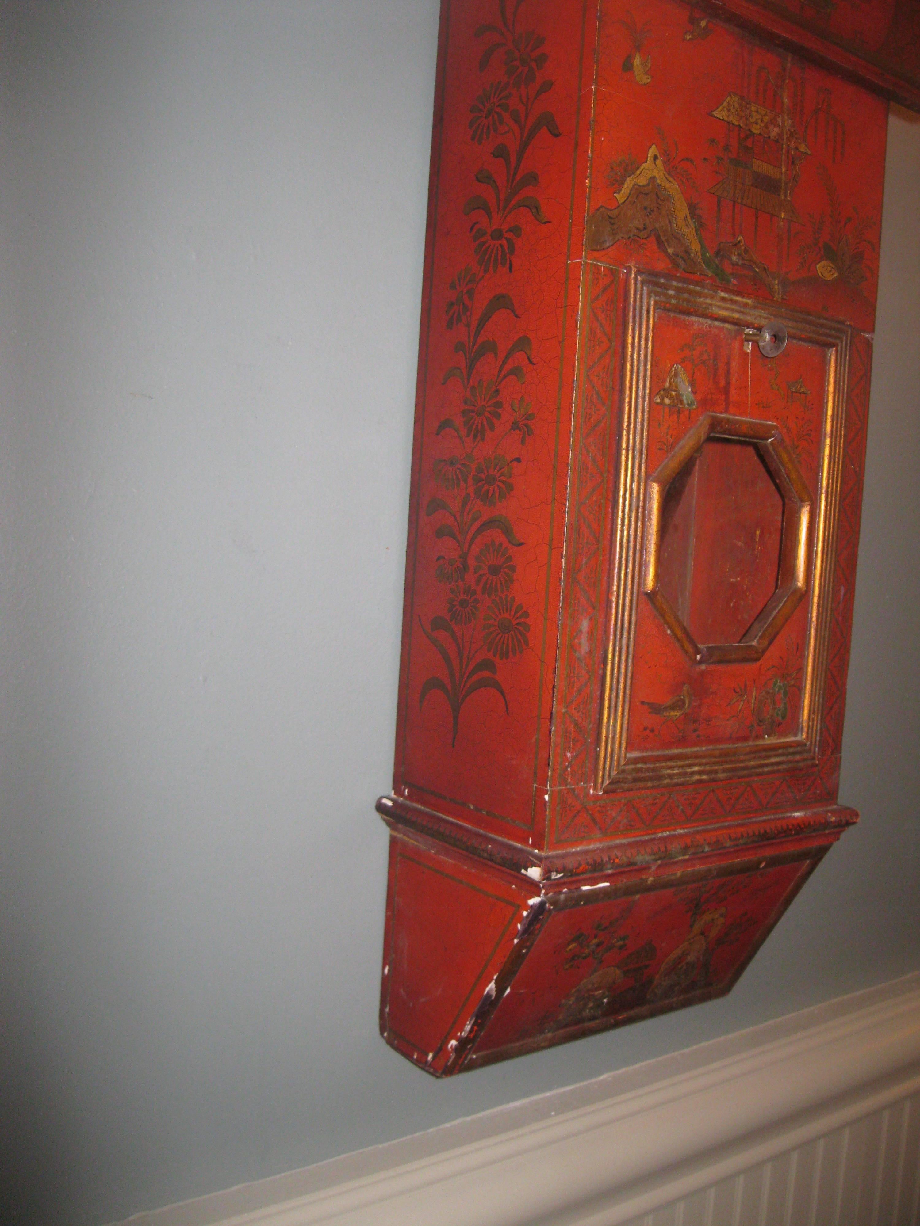 20th Century Vintage Trompe L'oeil Chinoiserie Clock from McMillan & co. For Sale
