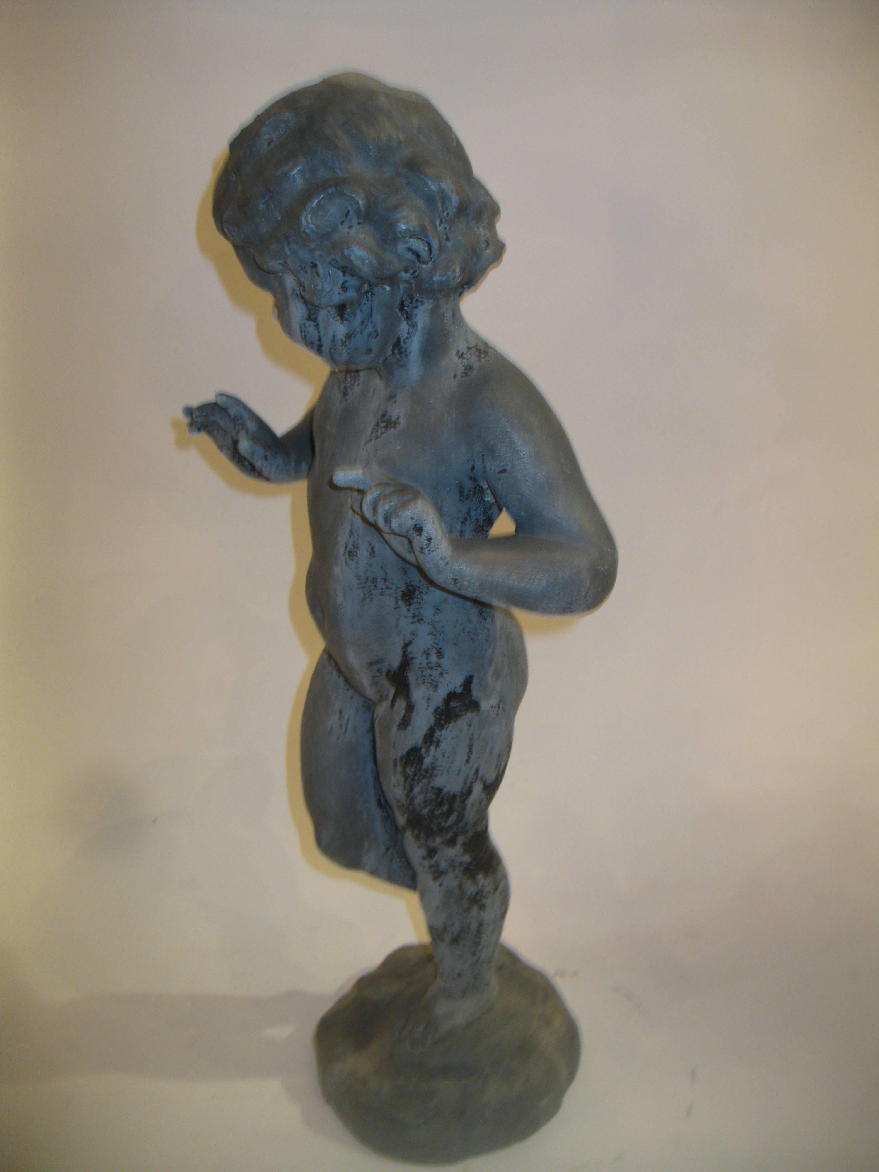 Beaux Arts Charming Statue of a Standing Young Boy