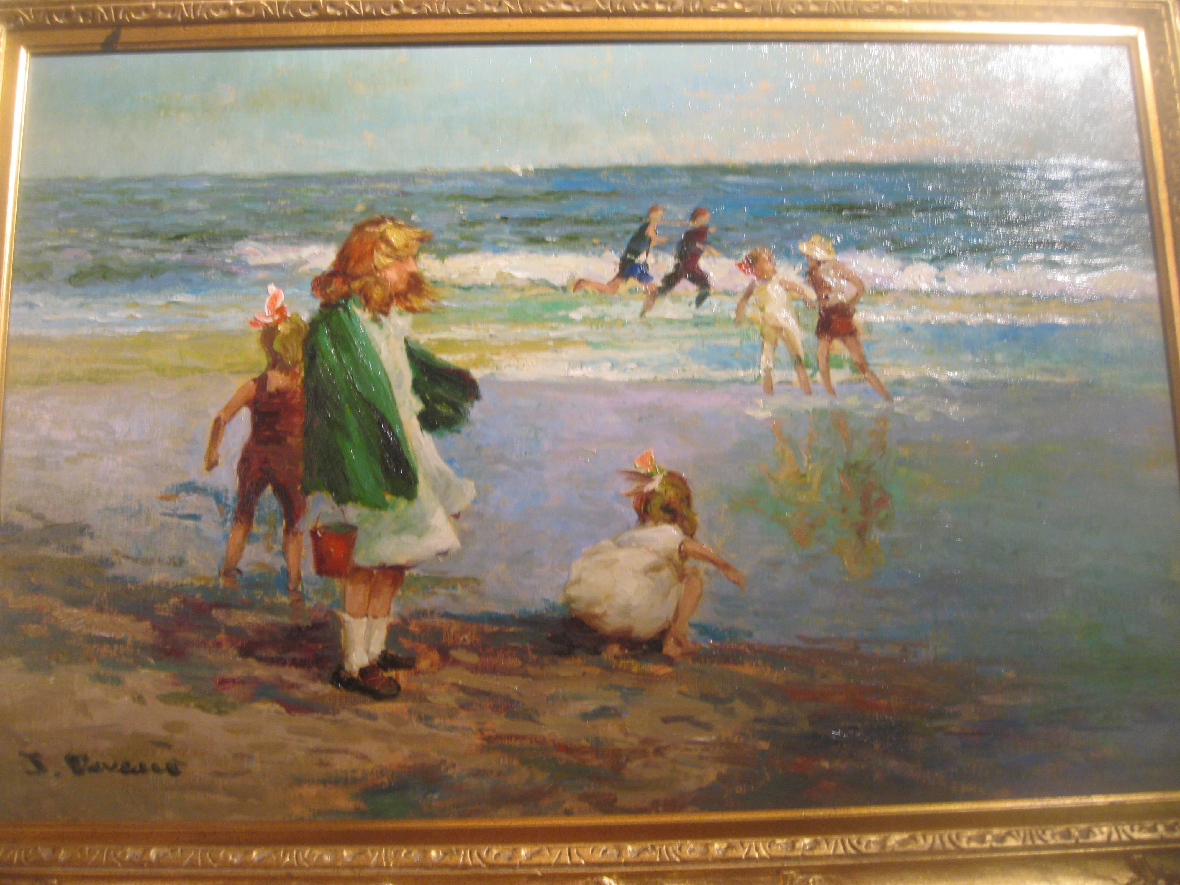 French artist Jacques Deveau is a French Contemporary artist that paints in the Impressionist style.  He is known for painting beach scenes and landscapes.
A favorite theme is beautiful women and children.

He is represented internationally in