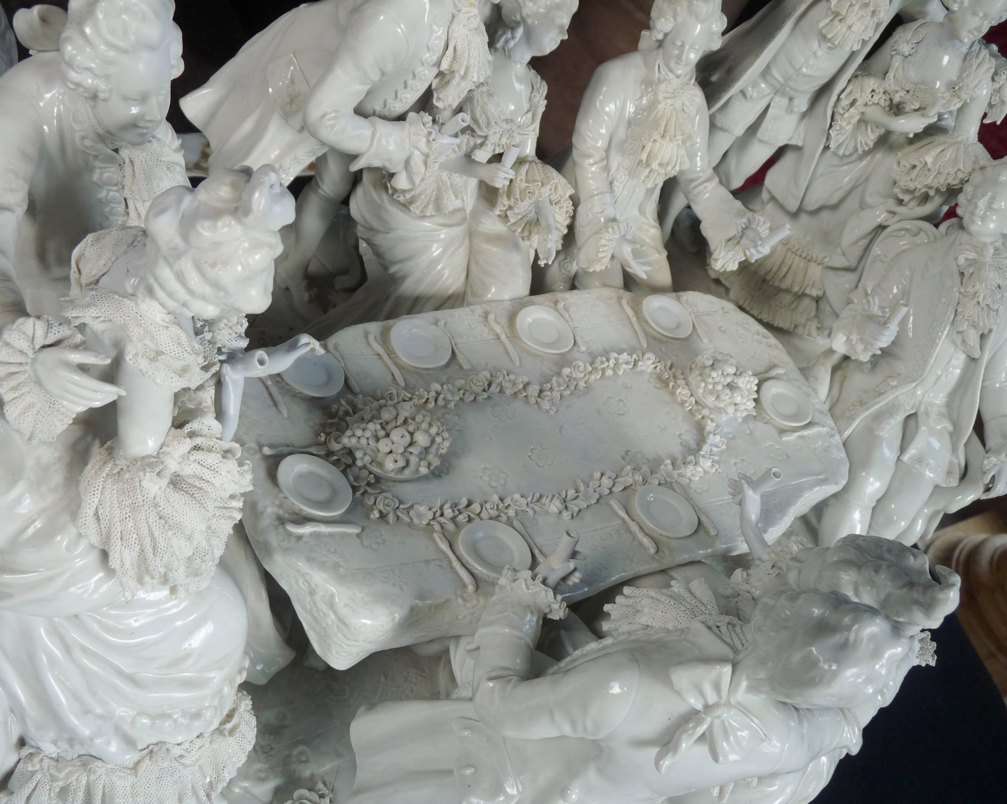 Fired Blanc de Chine Volkstedt Porcelain Figural Group