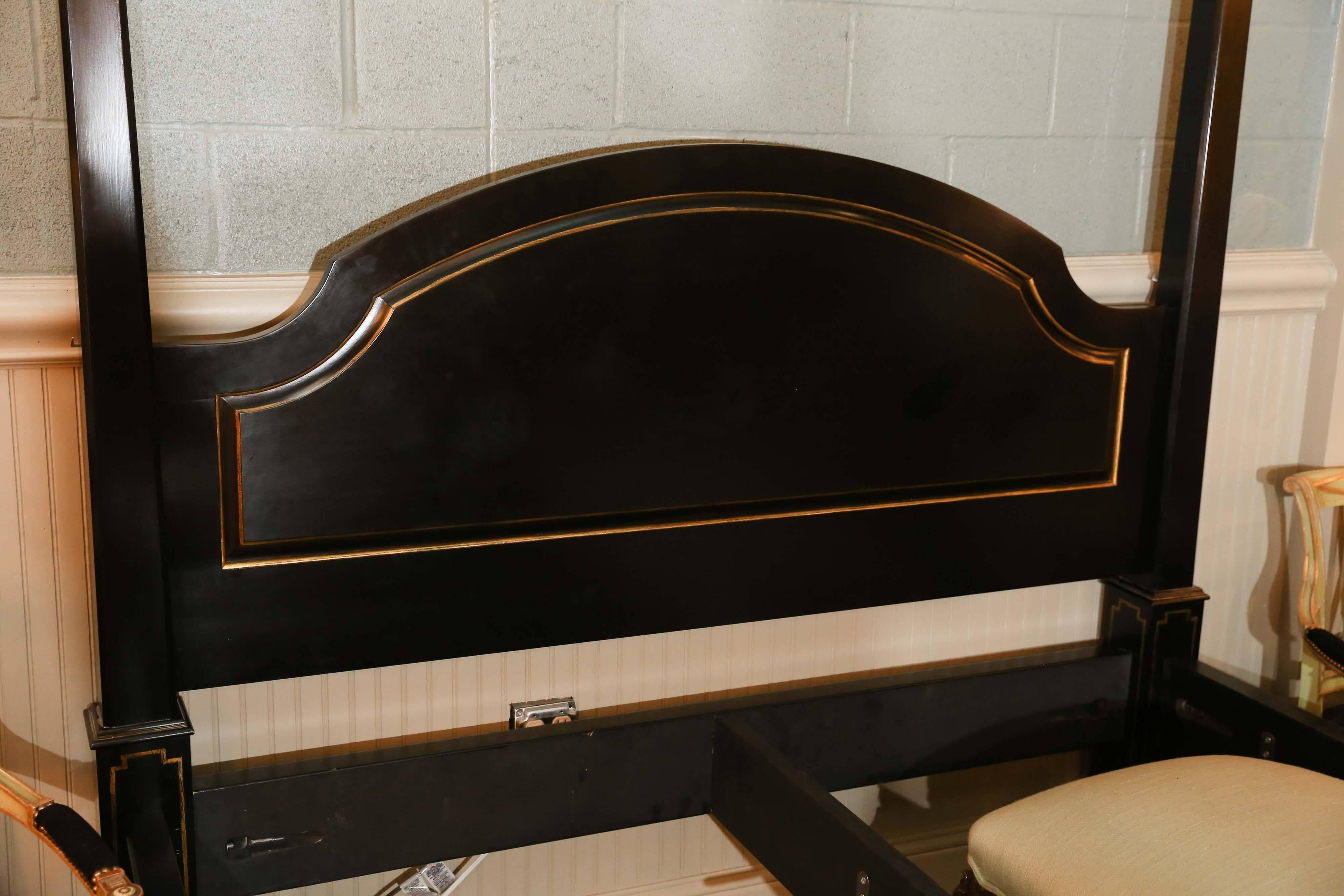 Painted Custom-Made California-King Four-Post Bed