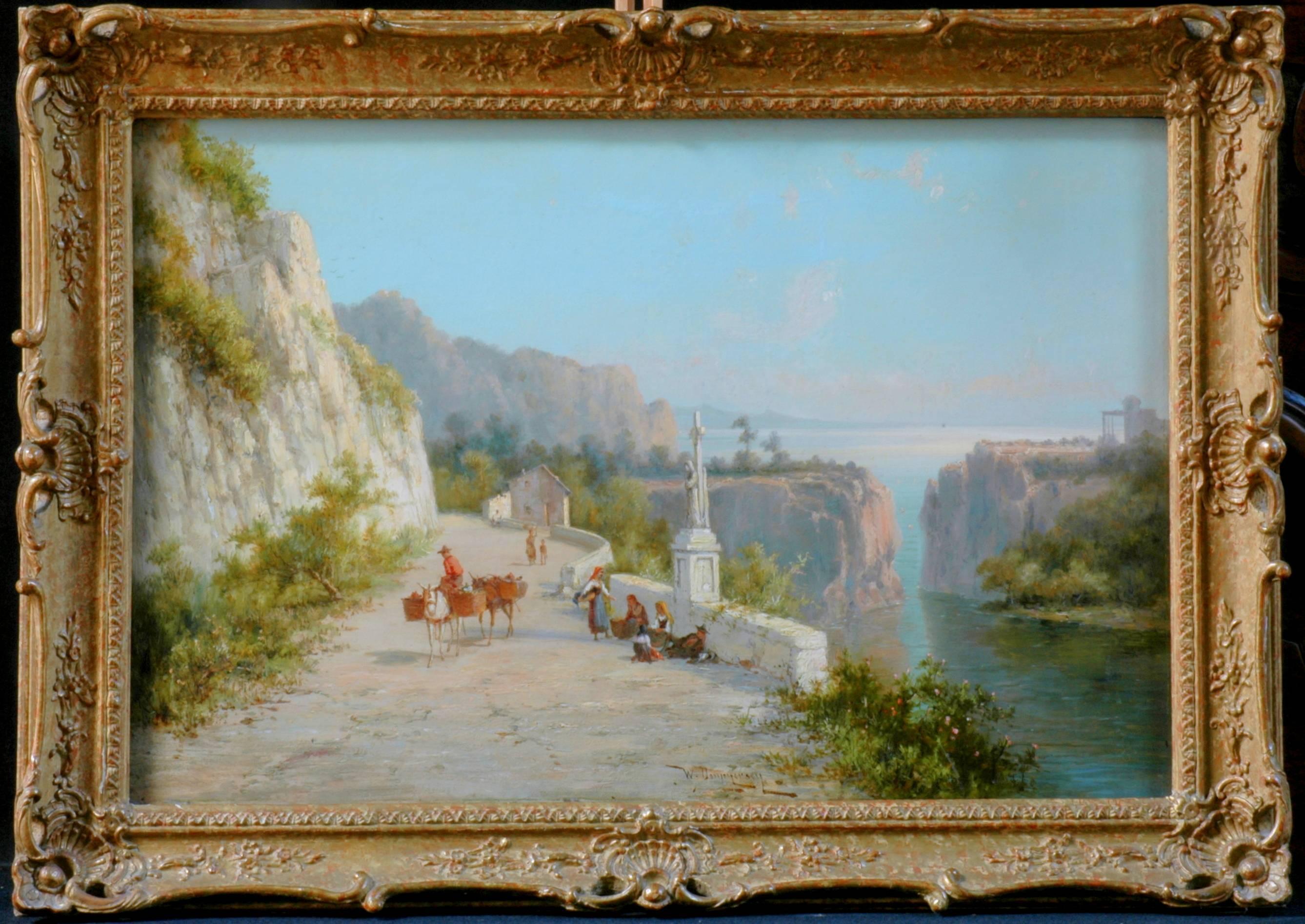 19th Century Pair of Signed Oil on Canvas Paintings by W. Dommersen For Sale