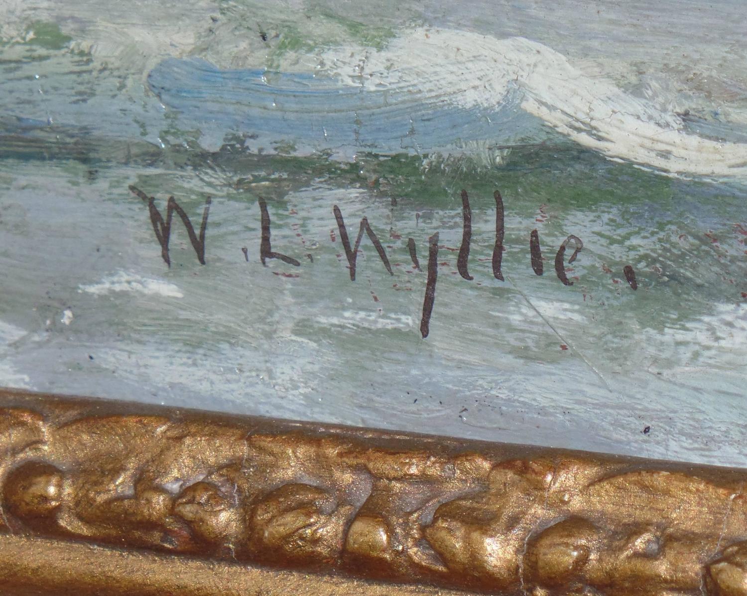 W. Wyllie Oil Painting on Canvas "off Southend", Signed For Sale at 1stdibs