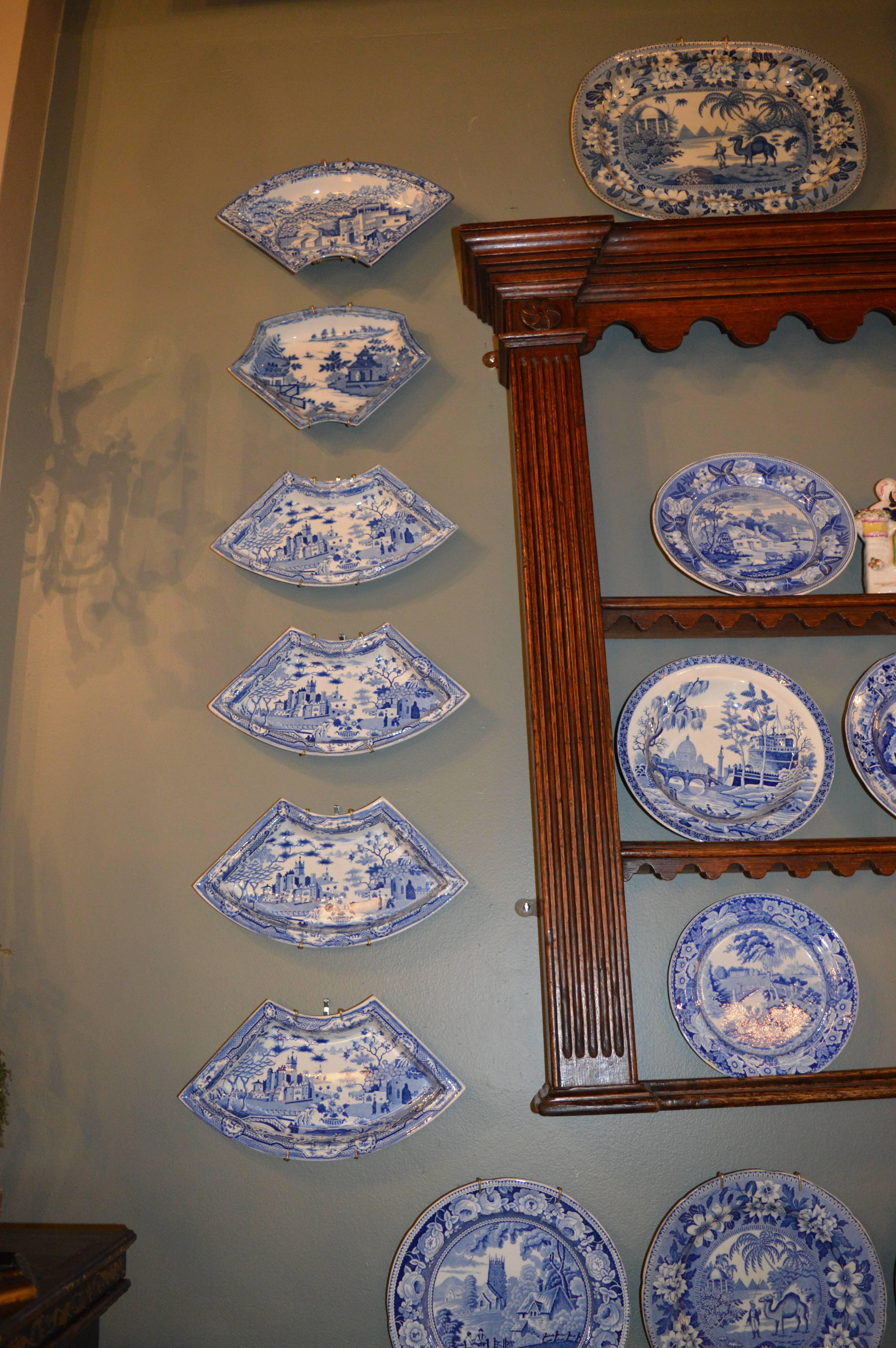 Painted 30 Piece Collection of Blue and White Transferware For Sale