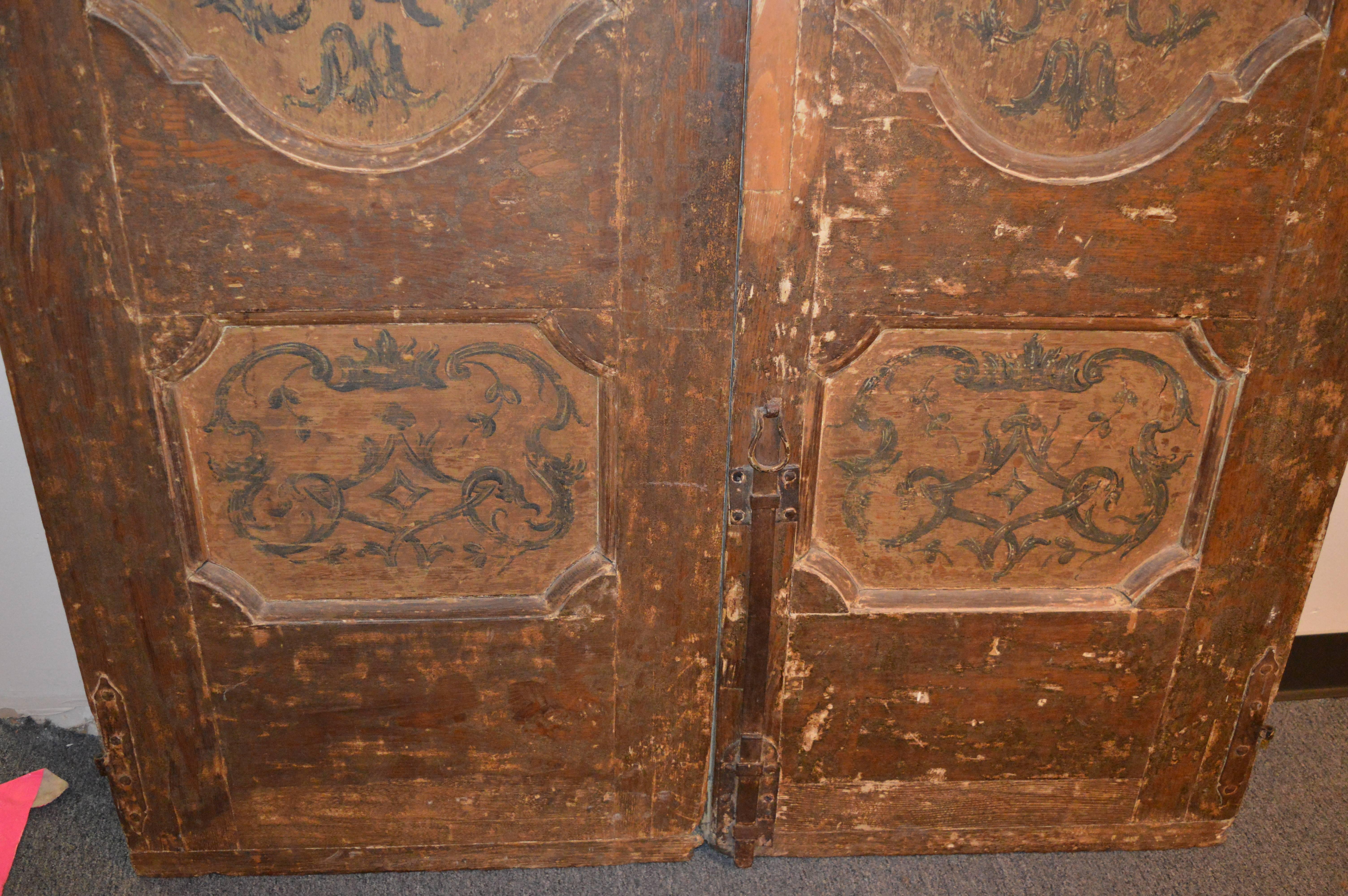 Pair of 18th Century Italian Doors Painted on Both Sides 2