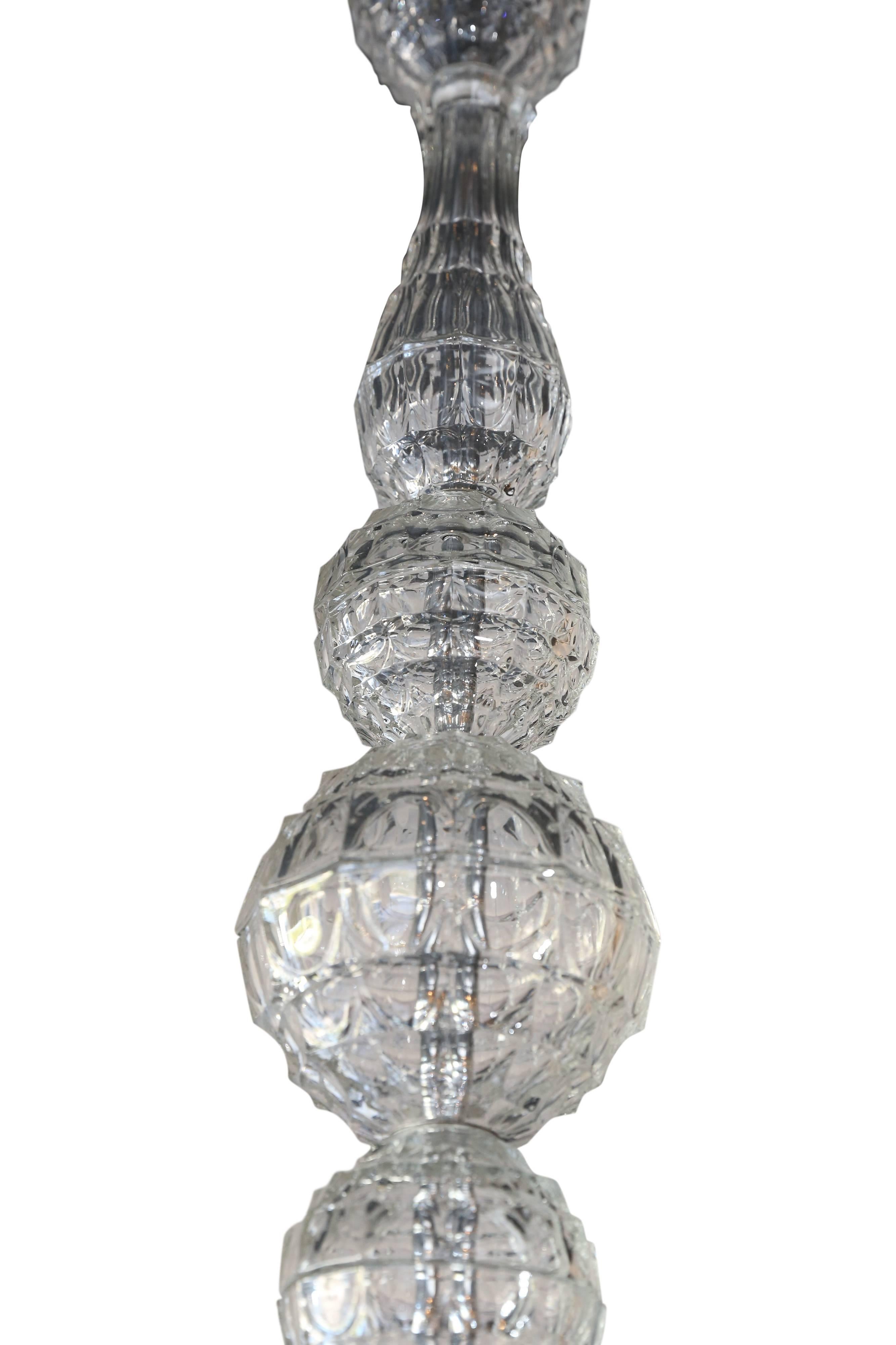 Hand-Crafted Classic Ten-Light Clear Glass Murano Chandelier