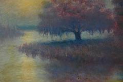 Alexander Drysdale Signed Oil Painting of Louisianna Swamp with Oak Moss