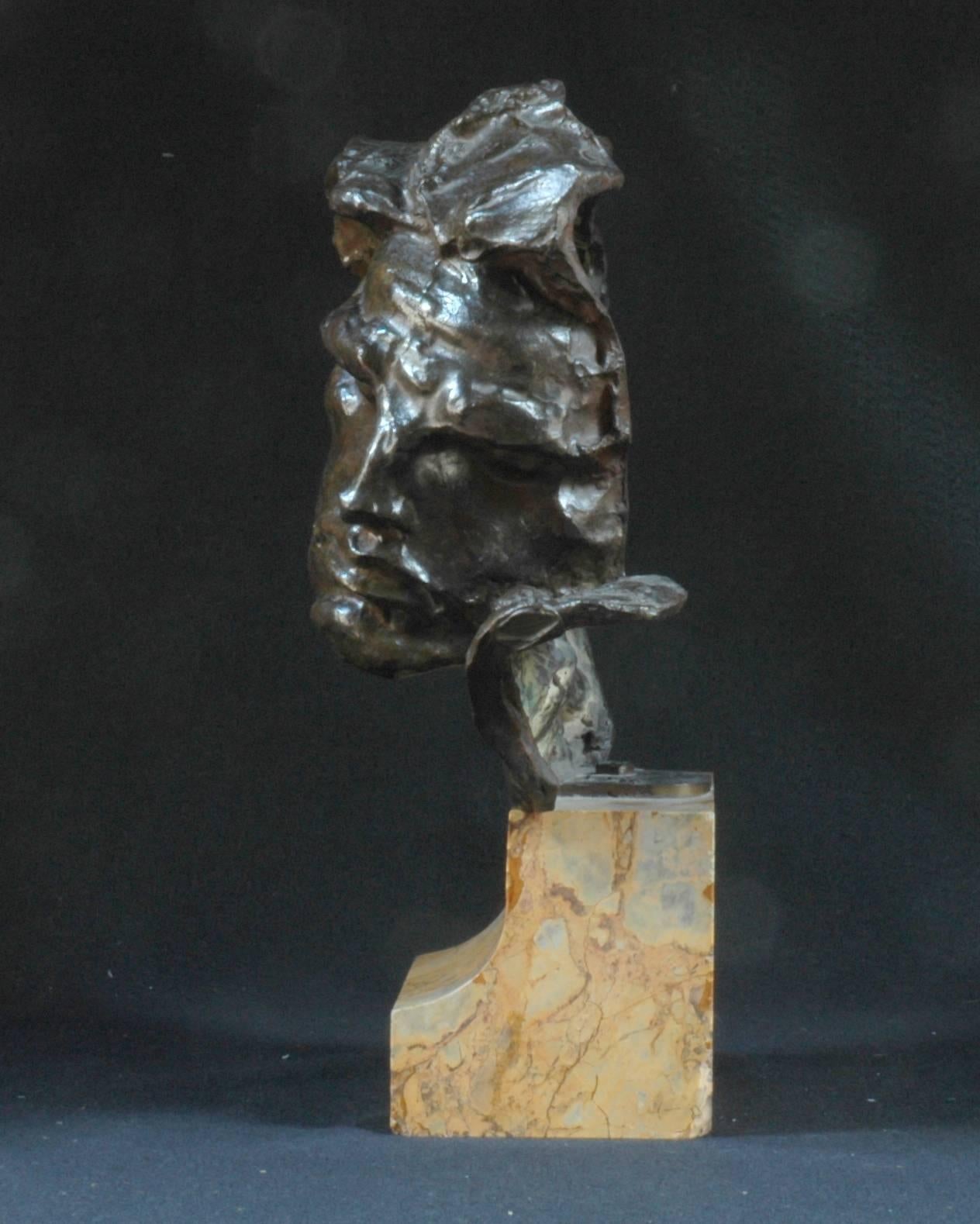 19th century bronze bust of Nijinsky, the famous Russian dancer sits upon a marble base.

Sculpture depicts the movement and energy of the famous dancer.

Bust is signed.

