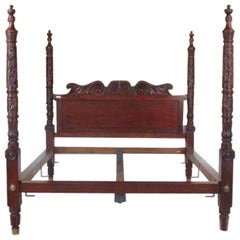 Ralph Lauren King-Size Mahogany "Westminster" Bed from Safari Collection