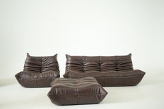 Togo Sofa by Michel Ducaroy for Ligne Roset, Customised in Brown Leather