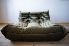 Divano Togo di Michel Ducaroy per Ligne Roset, personalizzato in velluto verde
