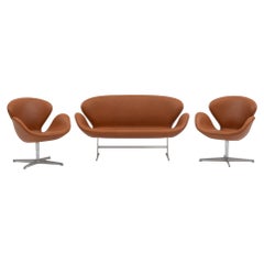 Fauteuils et canapé « Swan » d'Arne Jacobsen, pour Fritz Hansen, années 50