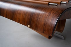 Vintage Onda Bench With Magazine Rack By Jorge Zalszupin For Atelier Moveis, 195
