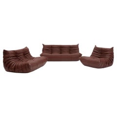 Togo Sofa by Michel Ducaroy for Ligne Roset, Customised in Brown Leather