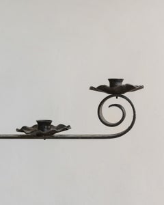 Candelabro francés de hierro forjado de cinco brazos de los años 50