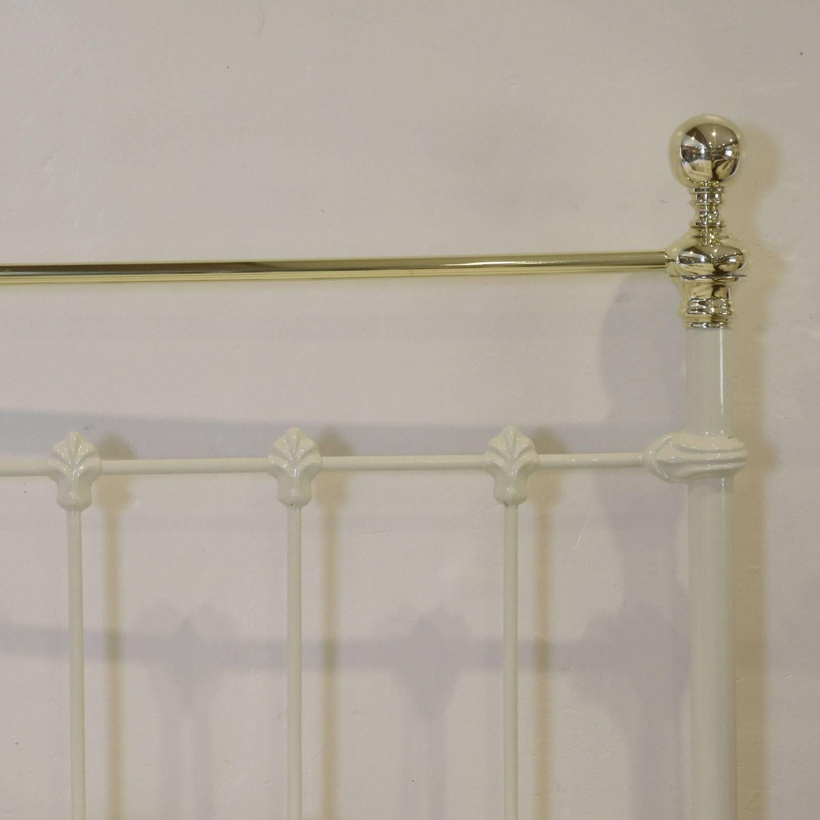 Brass and Iron Bed in Cream, MK78 1