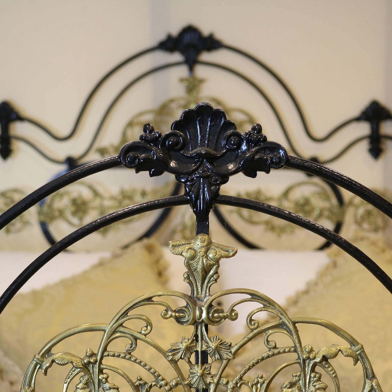 19th Century Wide Decorative Cast Iron Bed - MSK28