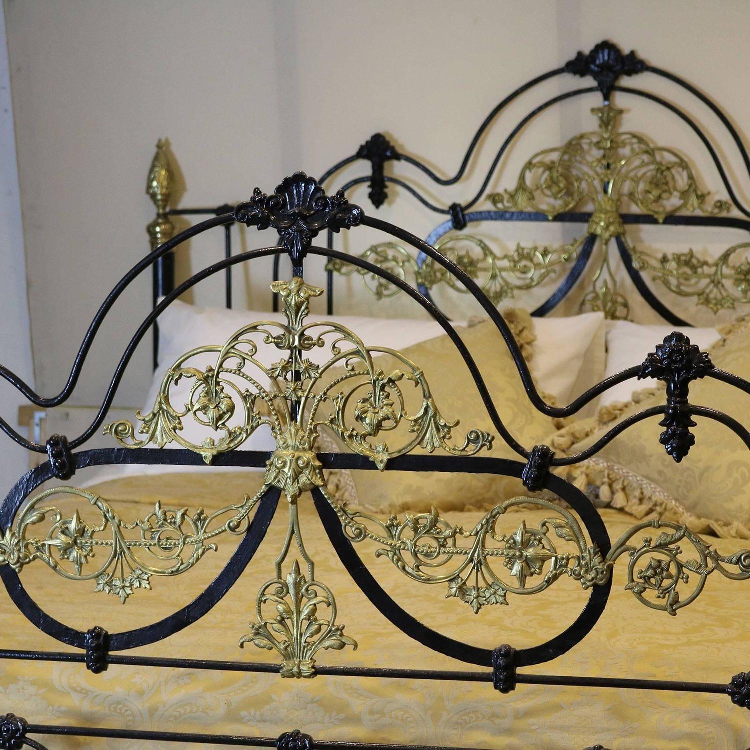 Wide Decorative Cast Iron Bed MSK28 For Sale at 1stdibs