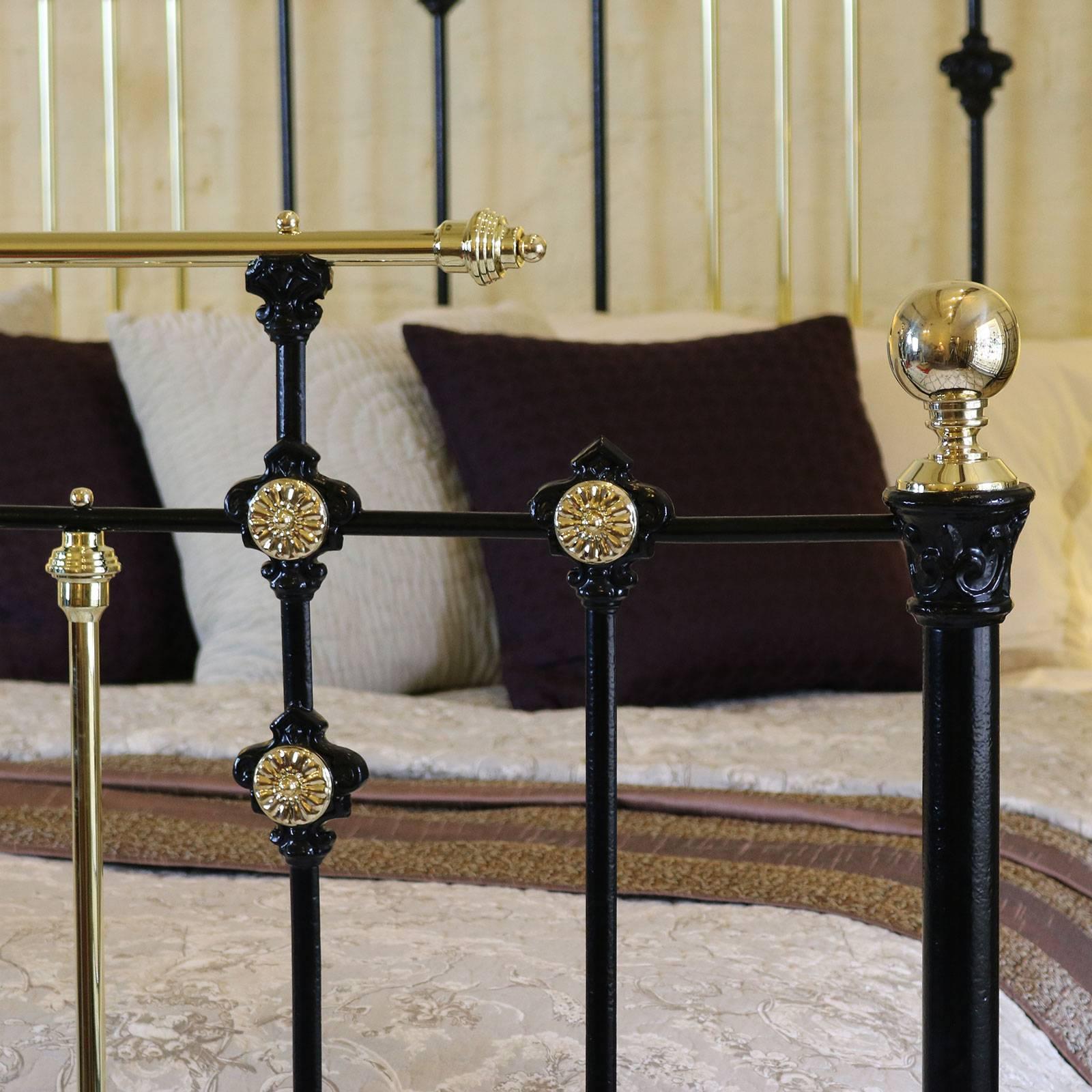 Gothic Revival Wide Gothic Style Brass and Iron Bed, MSK31