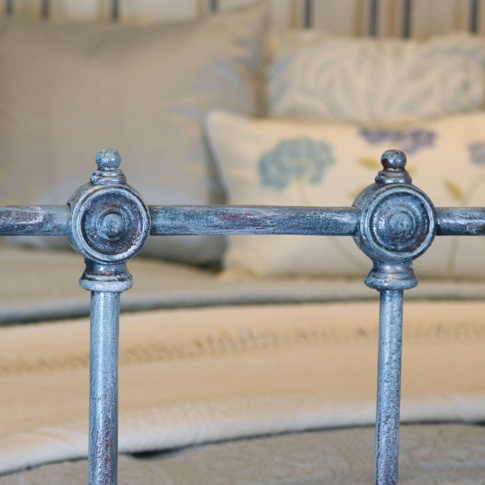Victorian Blue Bed with Nickel Plating, MK88