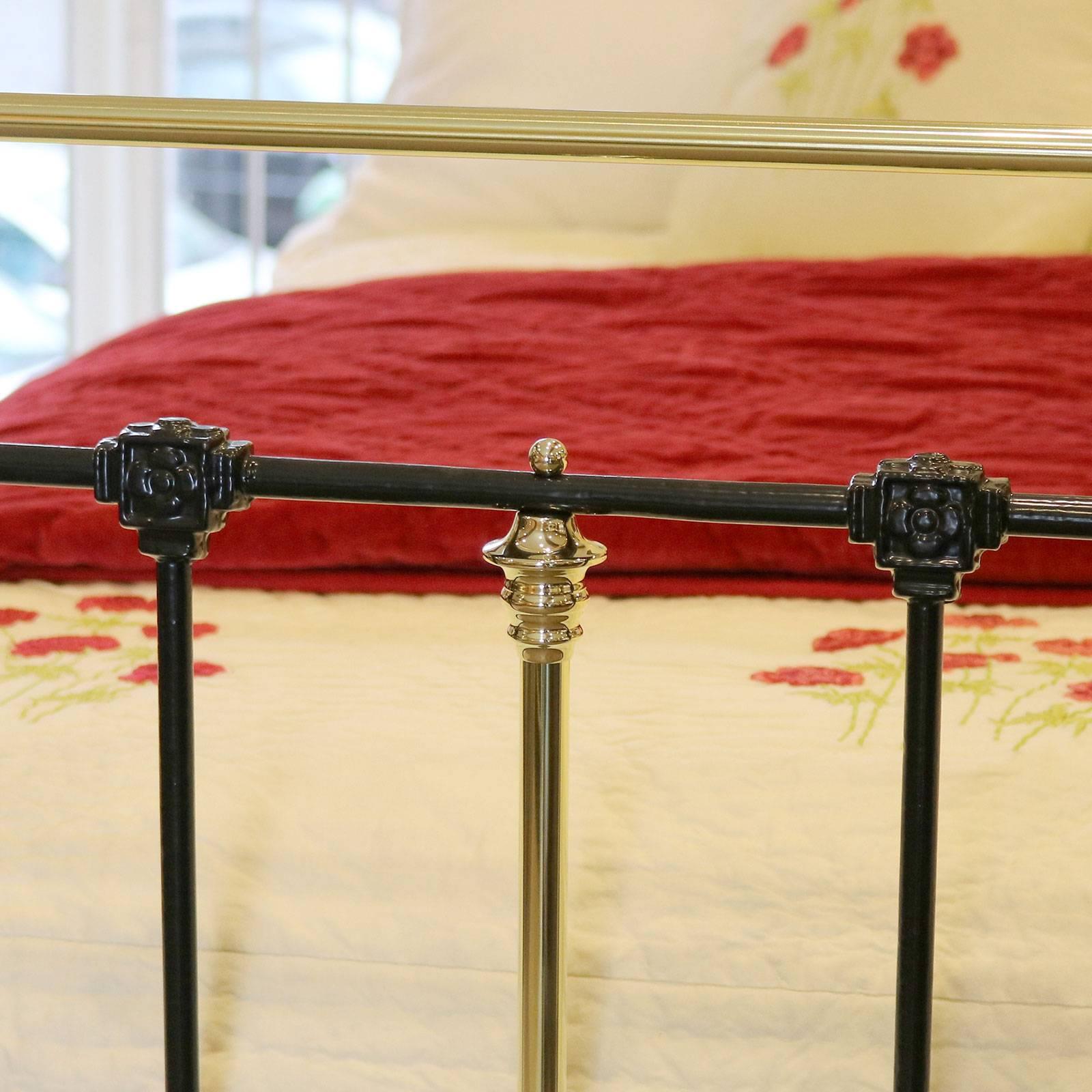 19th Century Brass and Iron Bed in Black, MK89