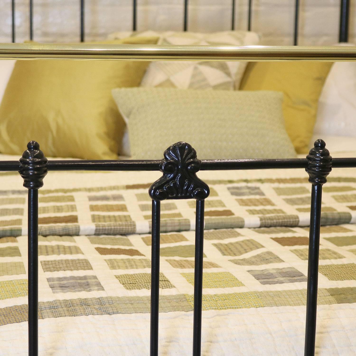 Double Brass and Iron Bed in Black MD45 1