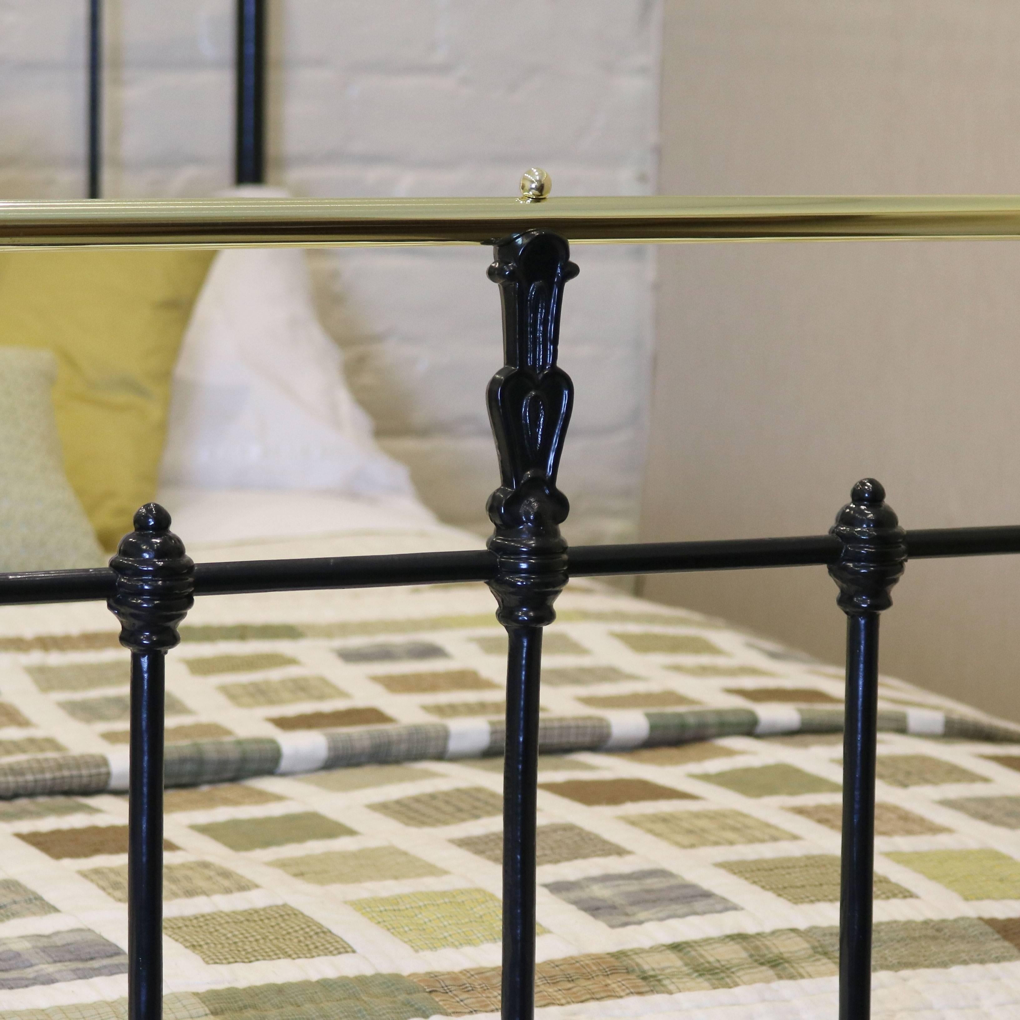 Double Brass and Iron Bed in Black MD45 2