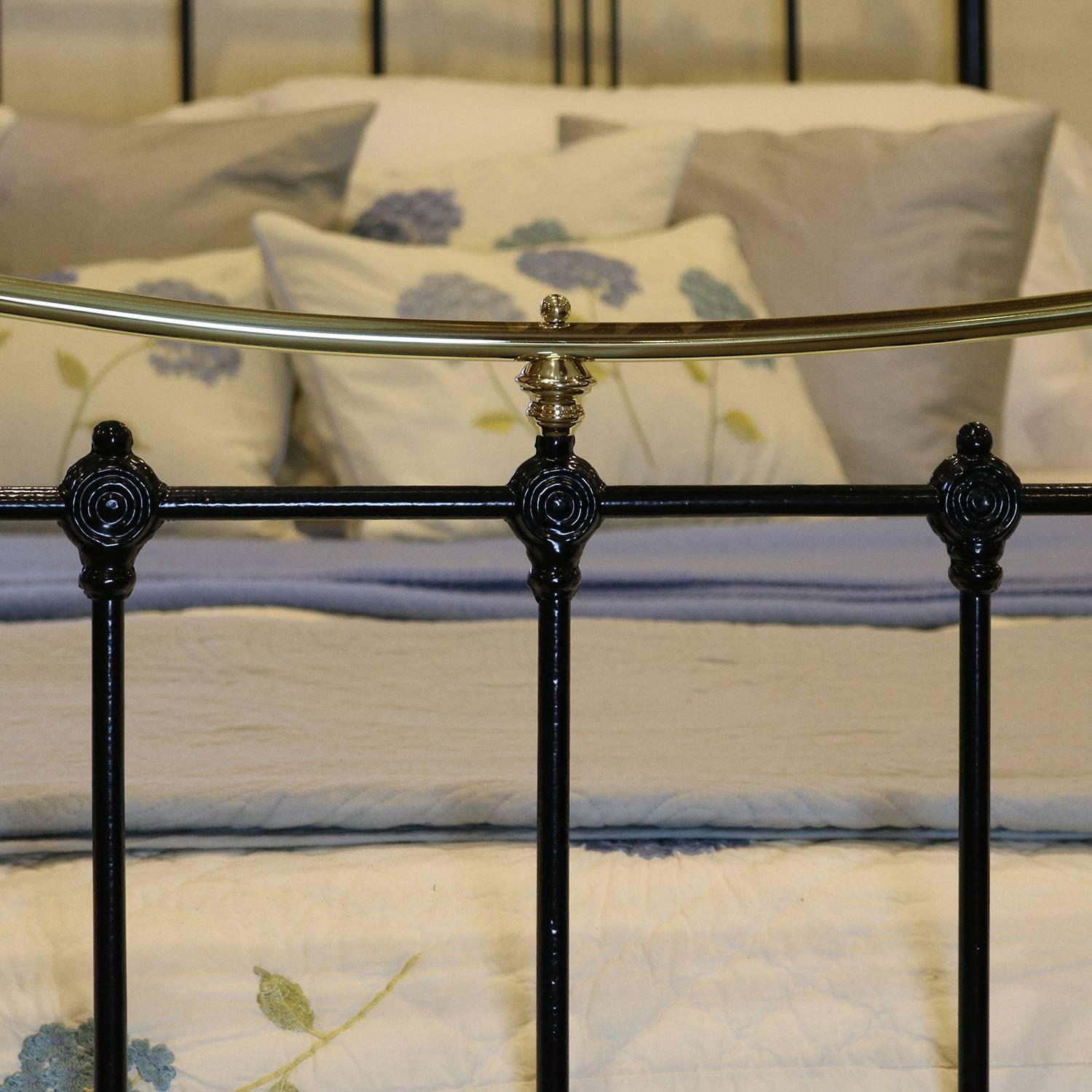 20th Century Brass and Iron Bed Finished in Black MK93