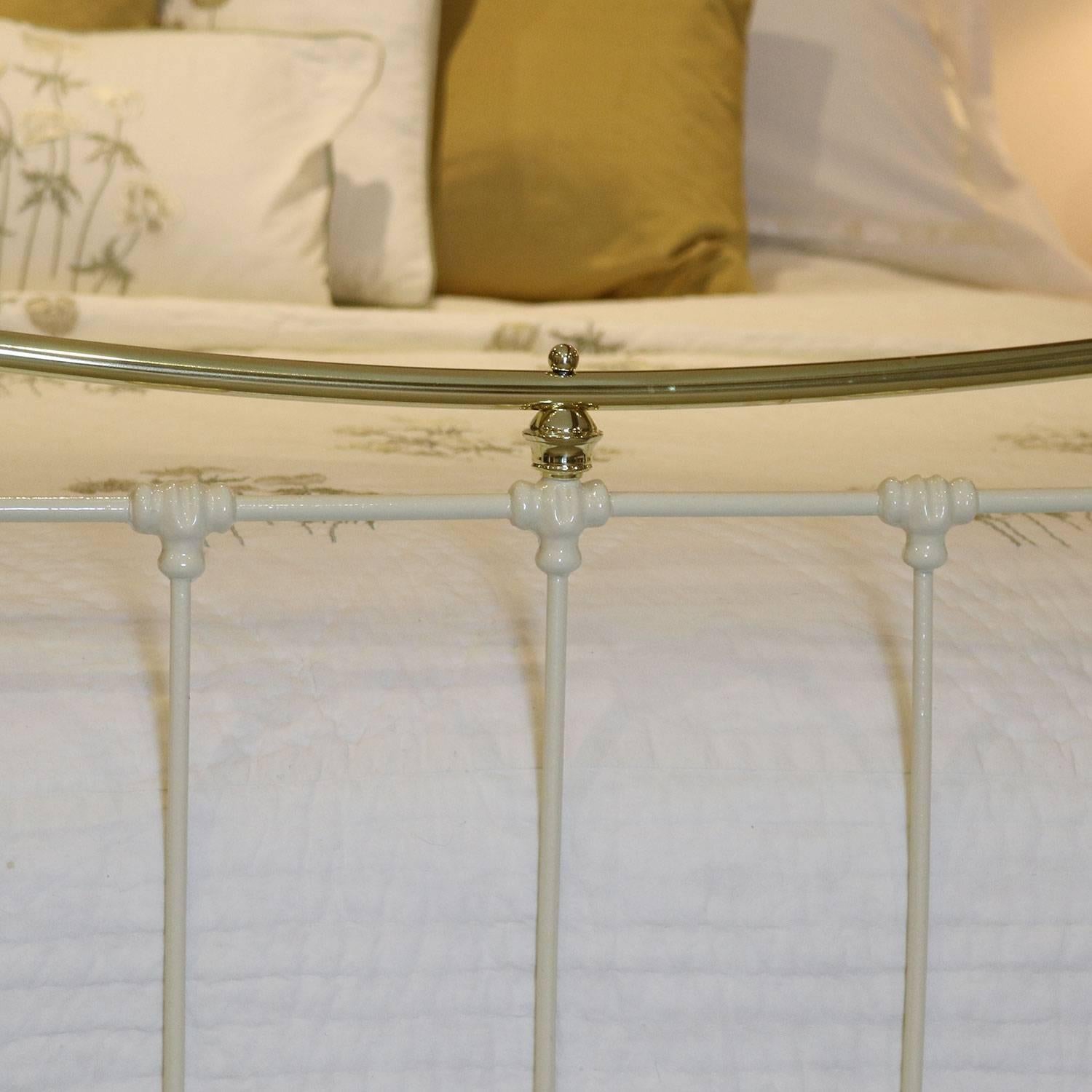 English Brass and Iron Bed in Cream, MK94