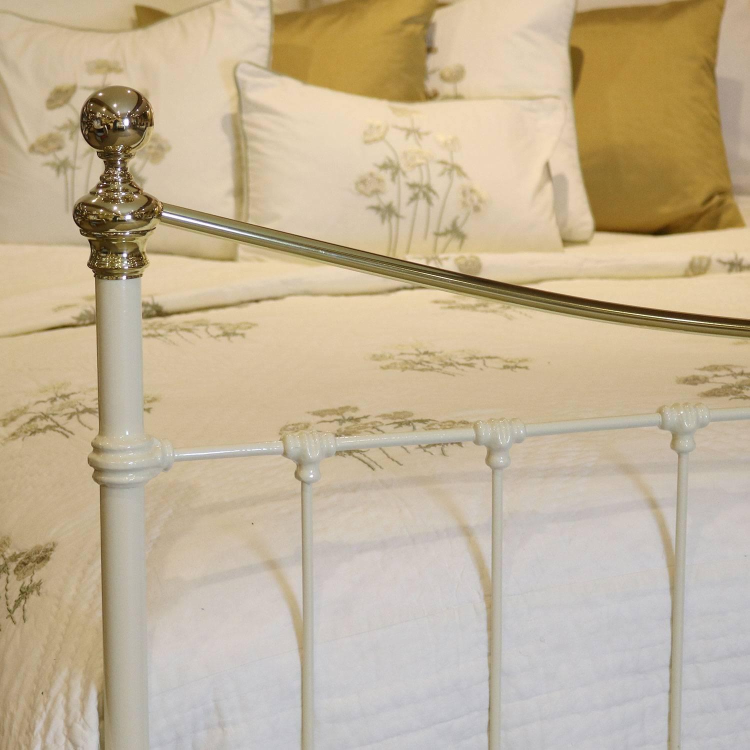 Victorian Brass and Iron Bed in Cream, MK94