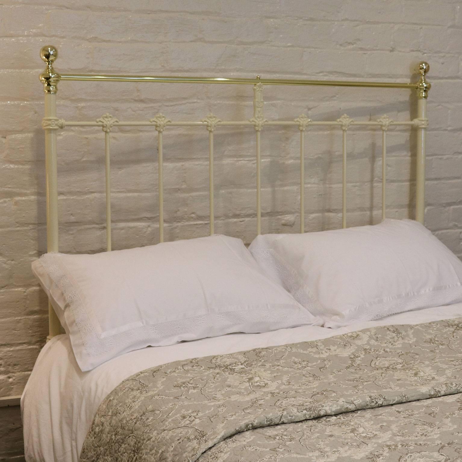 Steel Double Victorian Brass and Iron Bed in Cream MD47