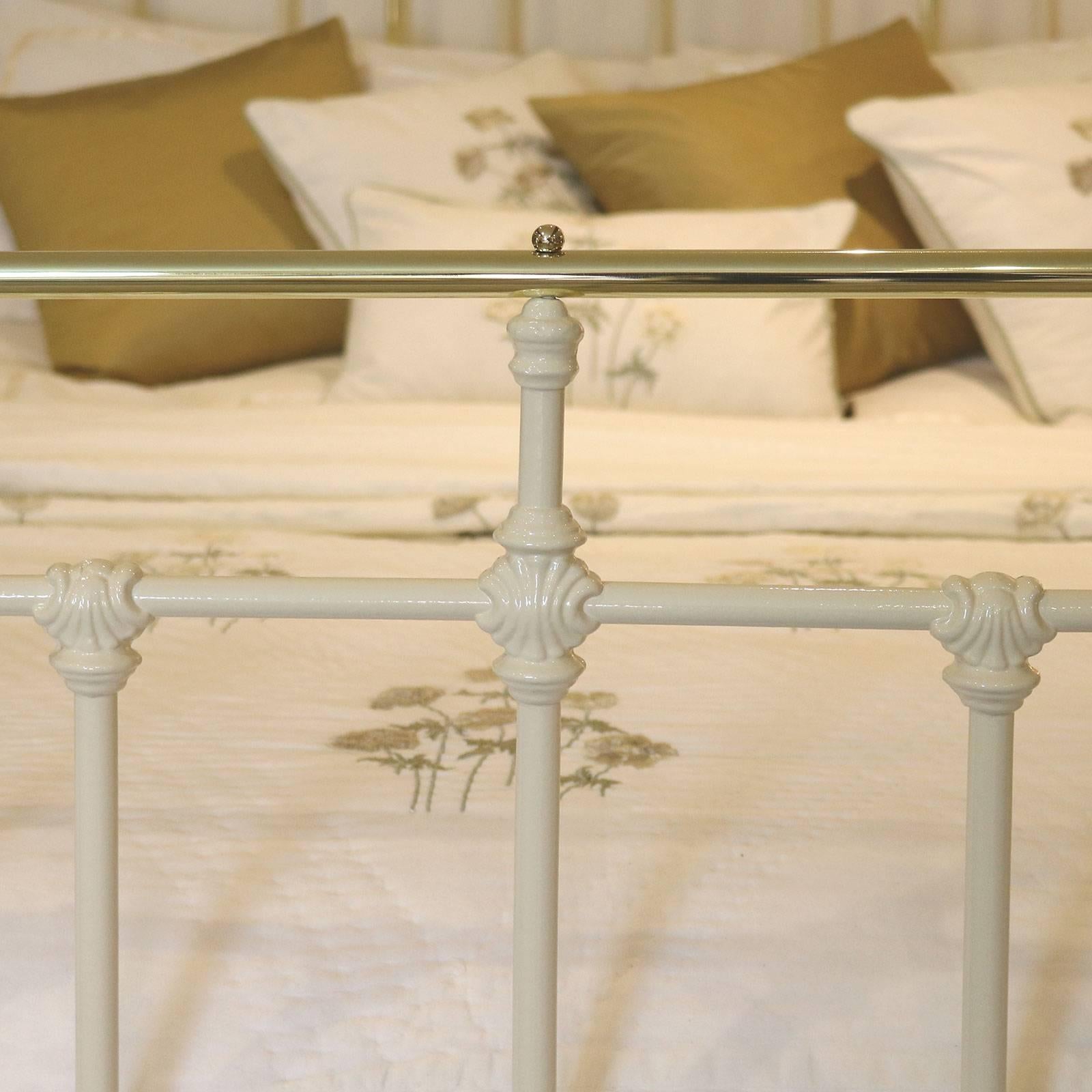 British Brass and Iron Bed Finished in Cream MK98