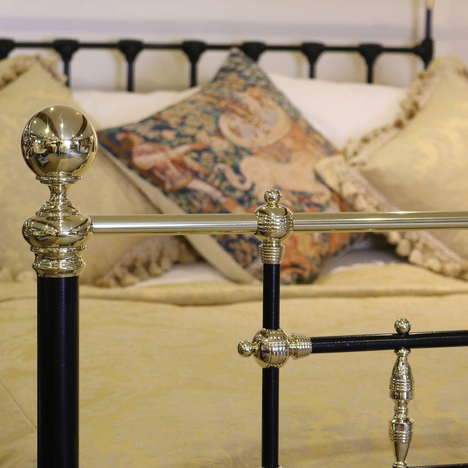 Brass and Iron Decorative Bed in Black MK99 In Excellent Condition In Wrexham, GB