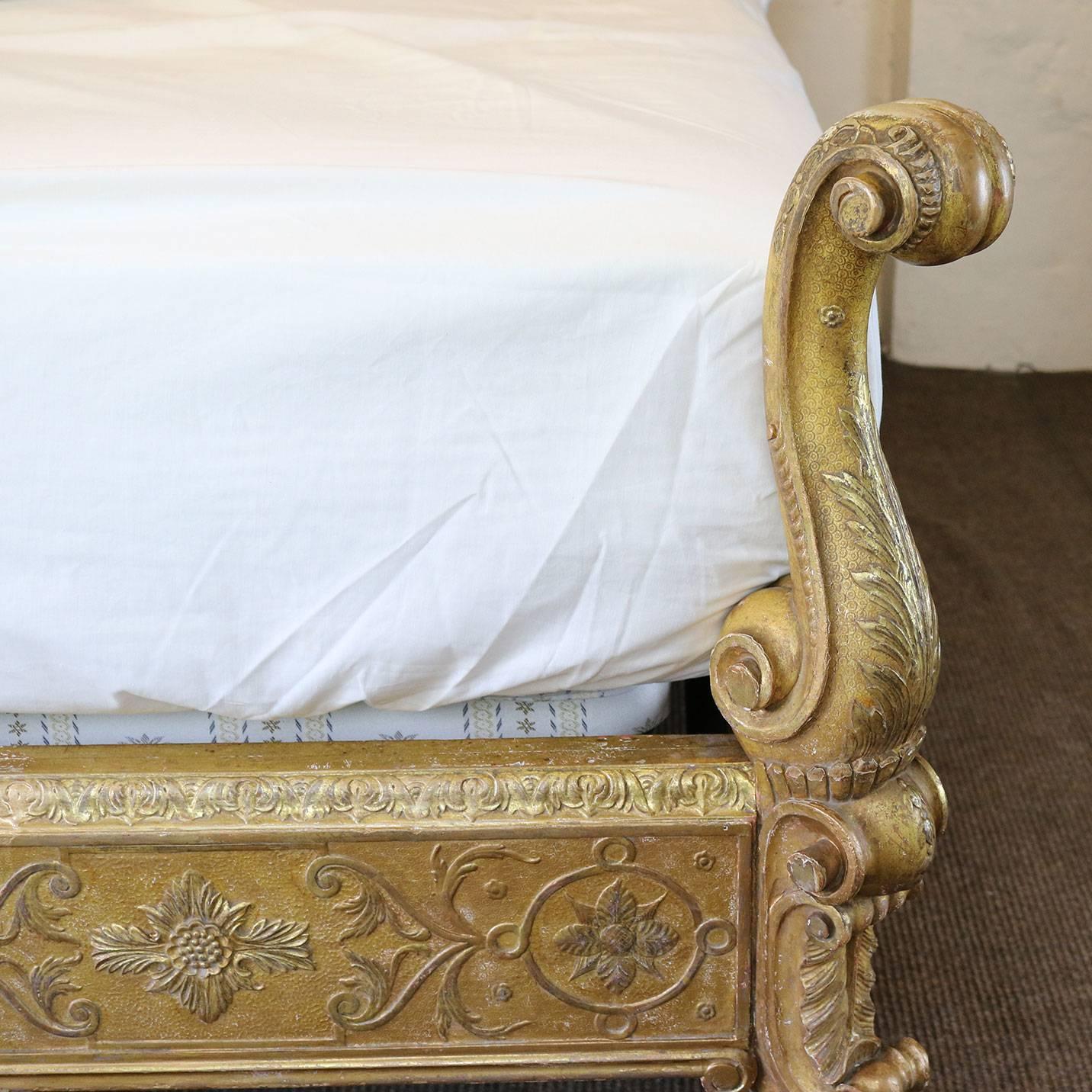 Rococo Gilded Gesso Bed with Mermaids and Eagles WK75 2